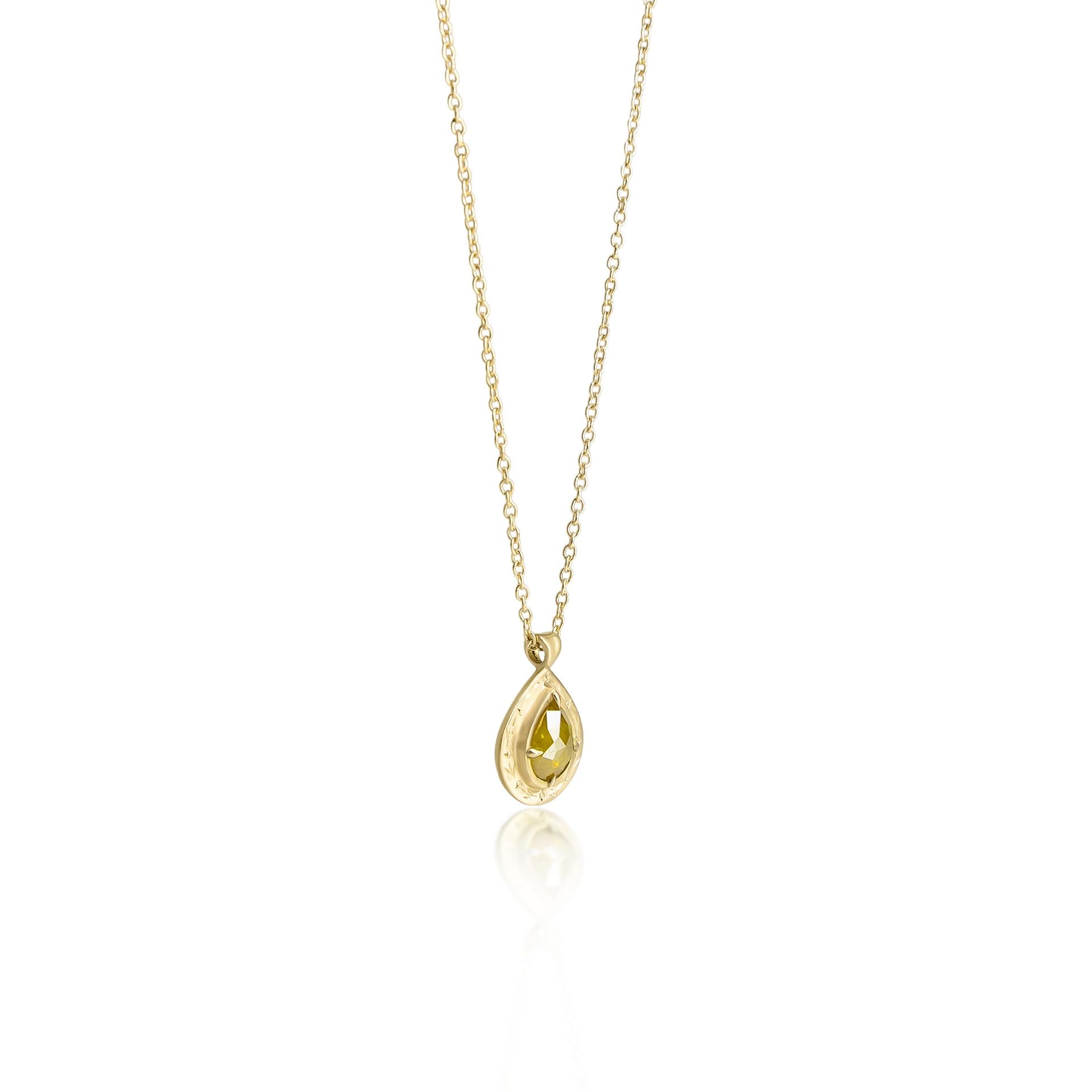 Pear Yellow Diamond Drops of Happiness Pendant - 0.42ct
