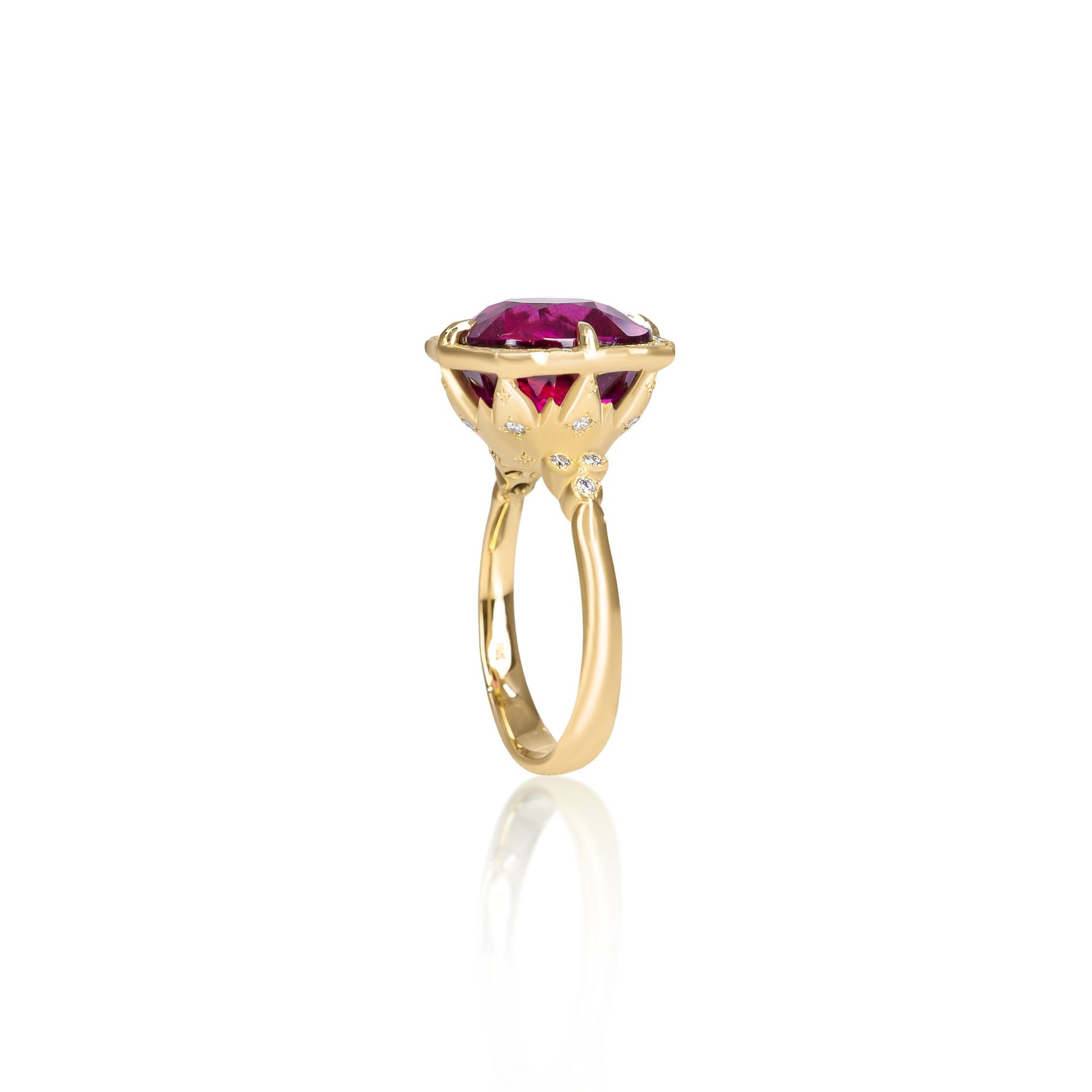 Rubellite Cushion Ring