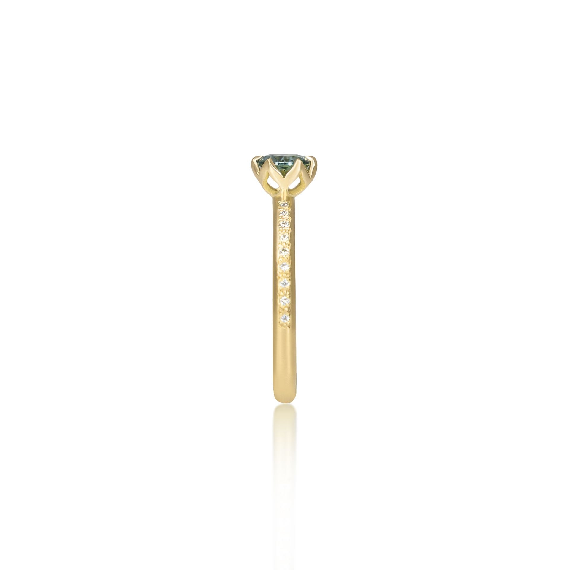 Green Sapphire Honeycomb Ring - 0.52ct