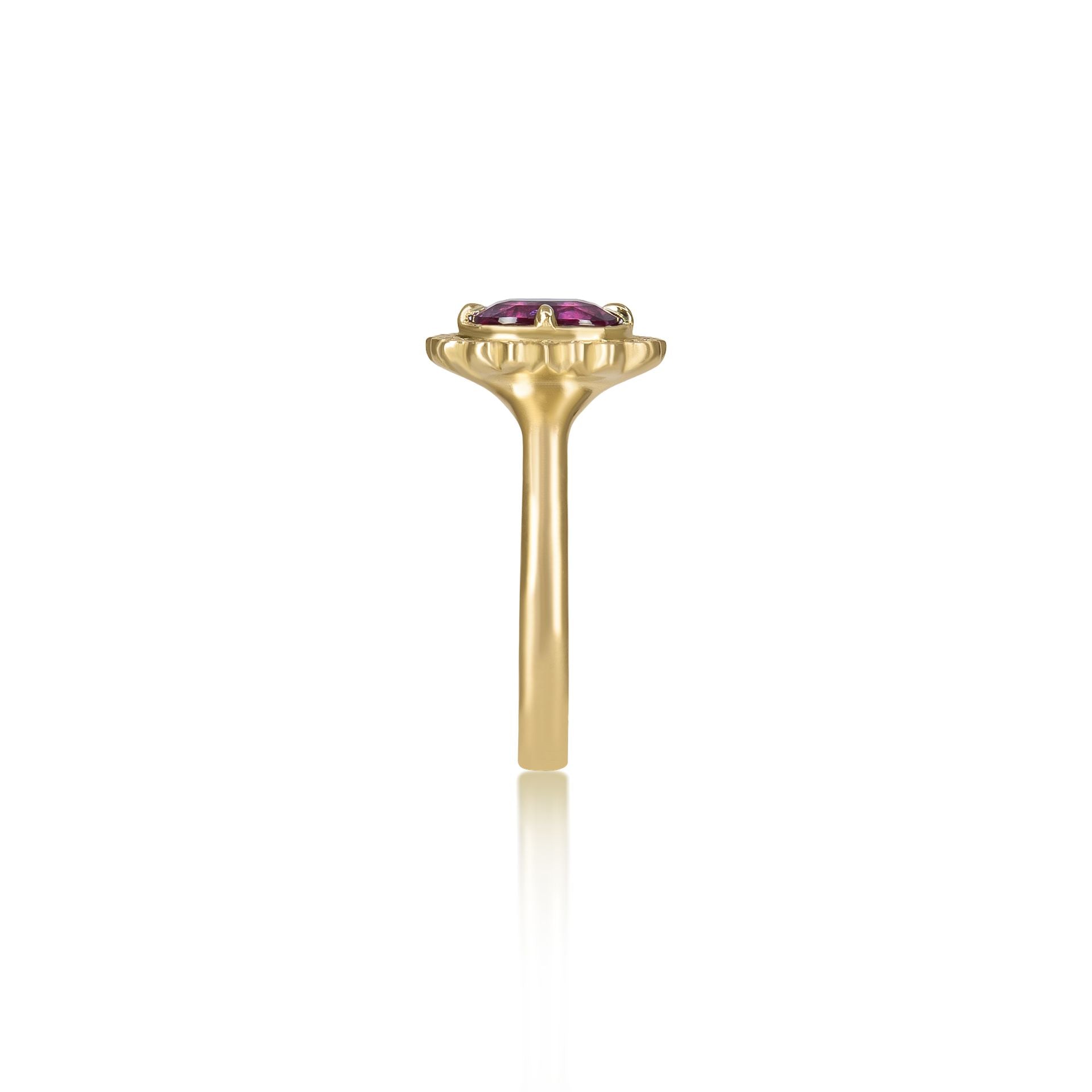 Pink Sapphire Cushion Flame Ring - 2.17ct
