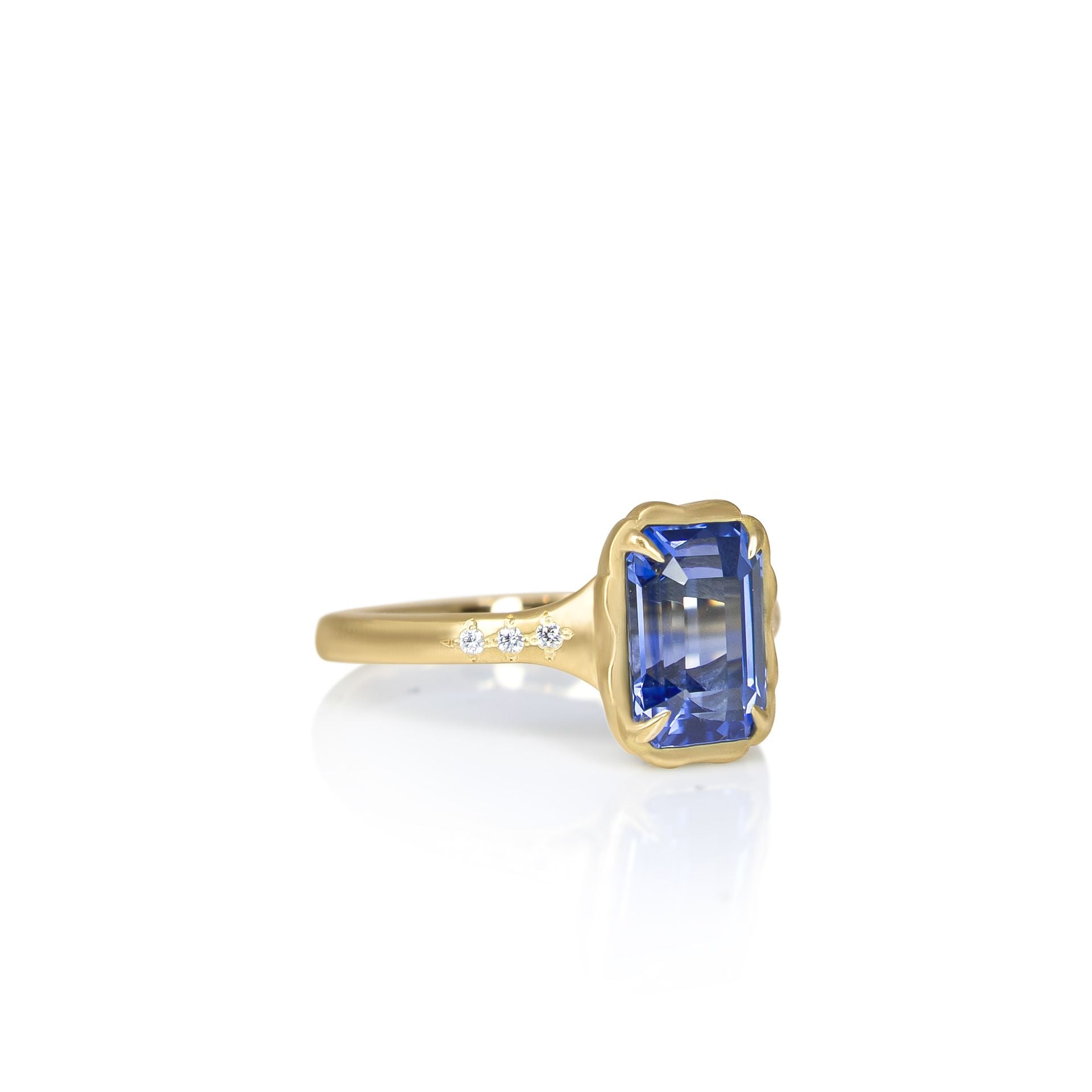 Step Cut Sapphire Stillwater Ring - 3.10ct