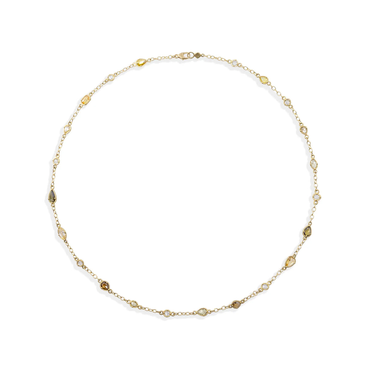 Rose Cut Yellow Diamond Necklace