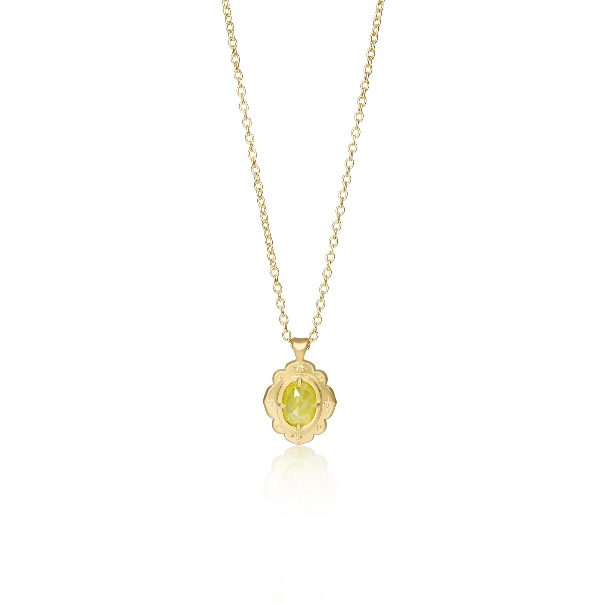 Oval Yellow Diamond Drops of Happiness Pendant - 0.42ct