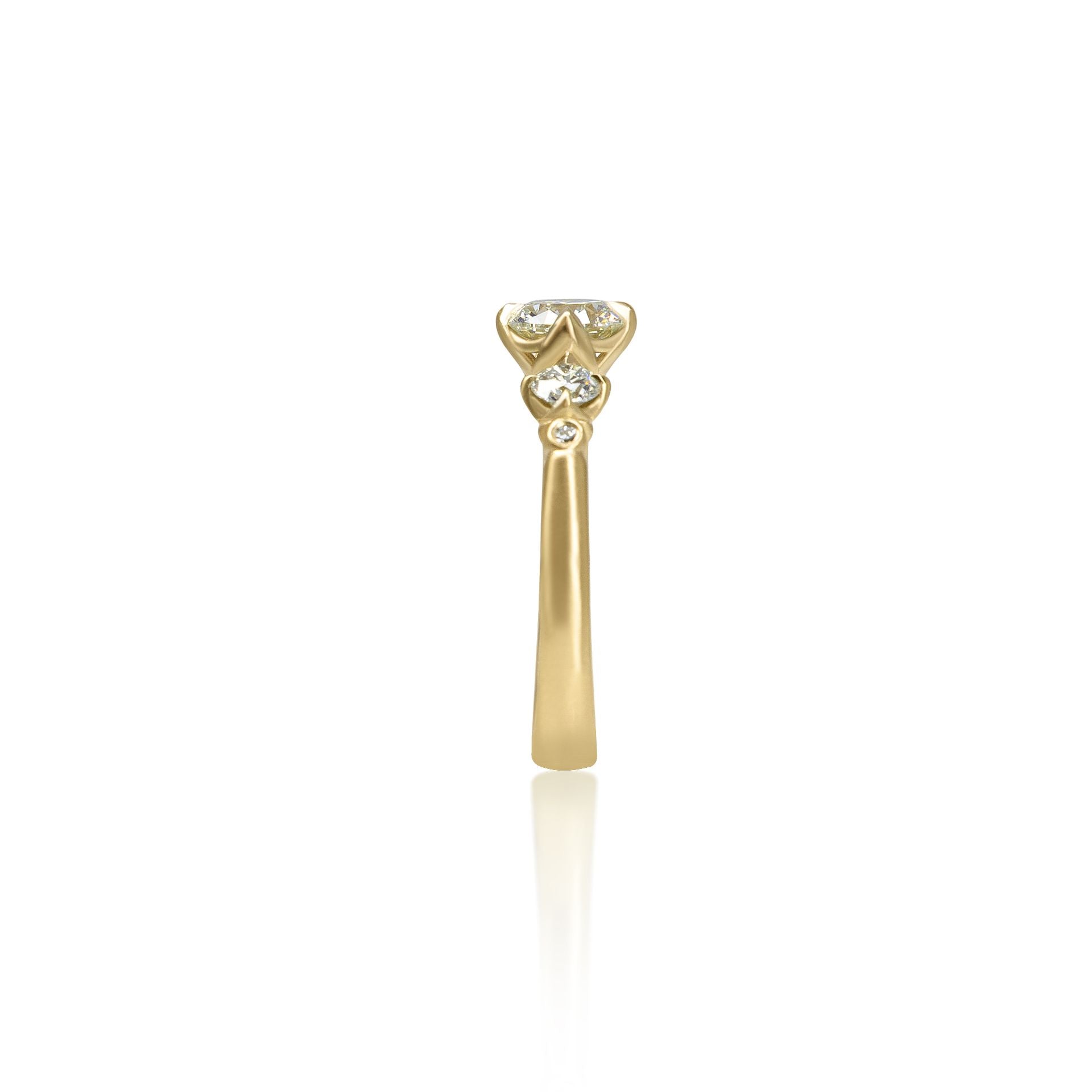 Round Rambling Rose Ring - 0.80ct center