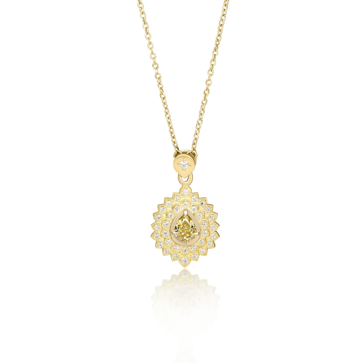 Yellow Diamond Flame Pendant