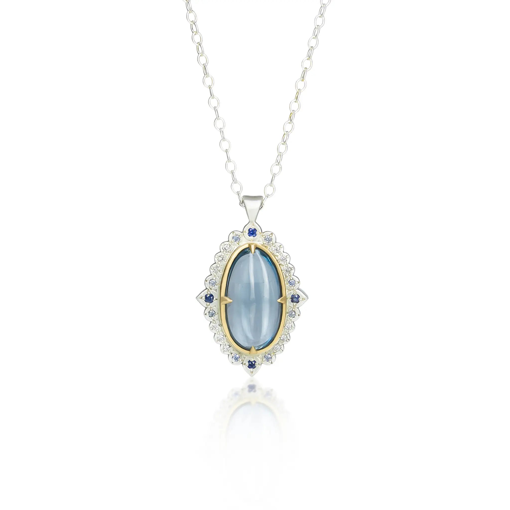 Aquamarine Flame Pendant