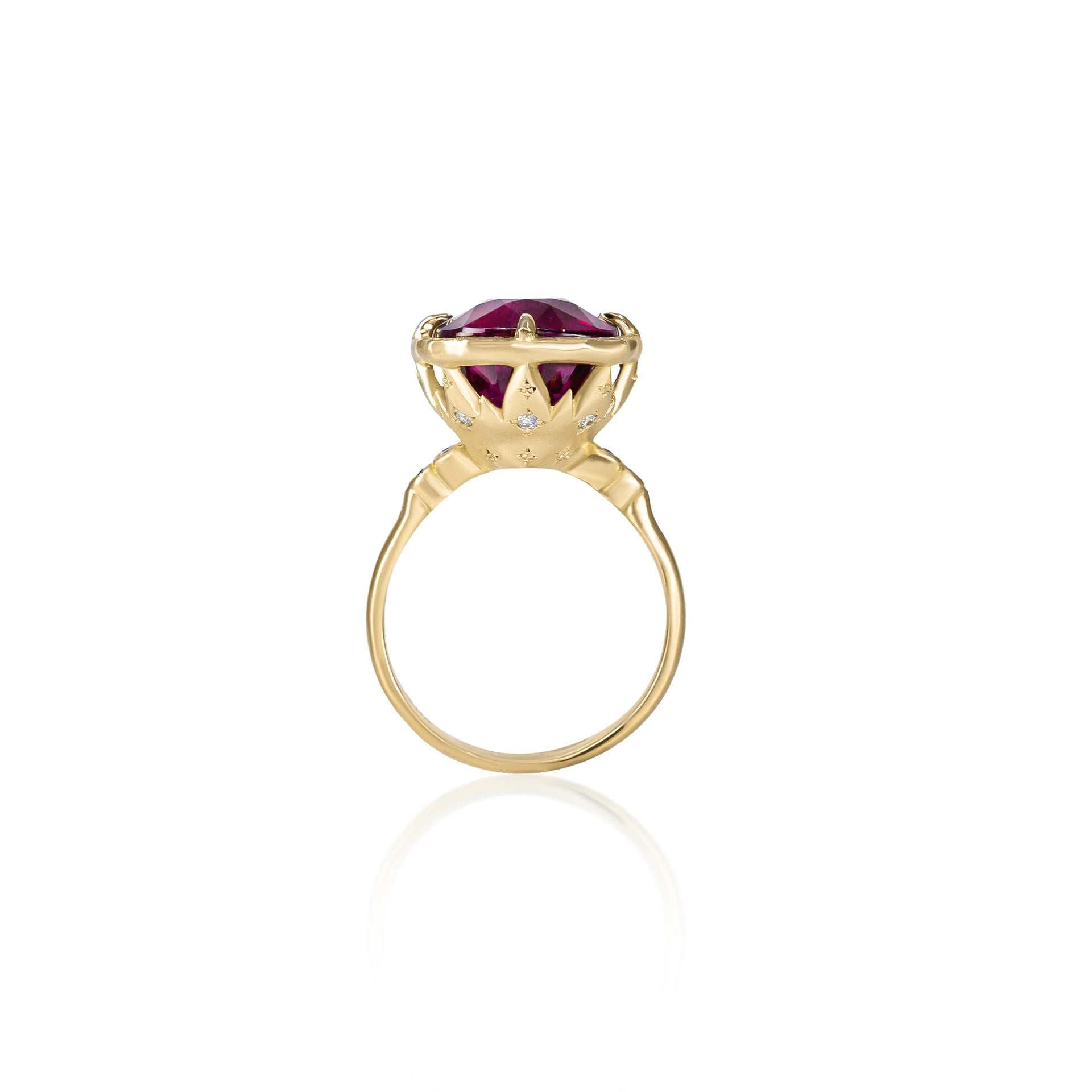 Rubellite Cushion Ring