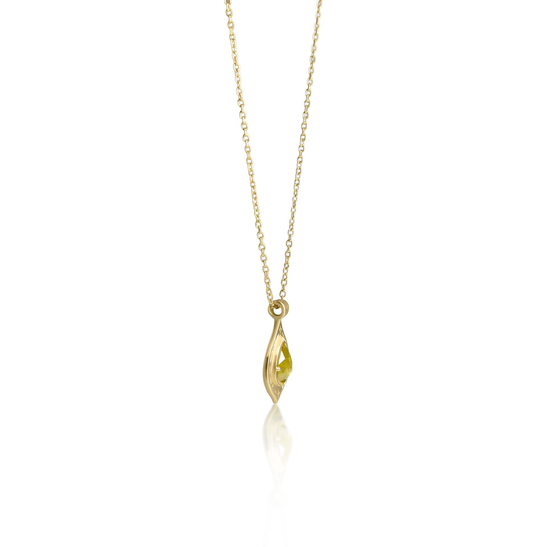 Pear Yellow Diamond Drops of Happiness Pendant - 0.41ct