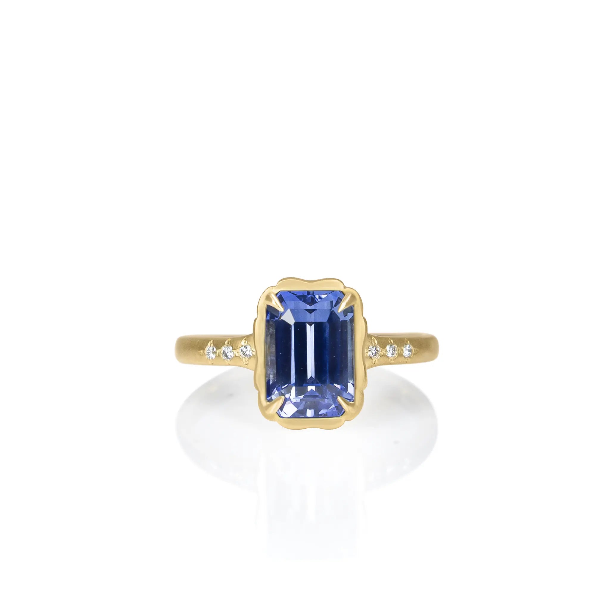 Step Cut Sapphire Stillwater Ring - 3.10ct