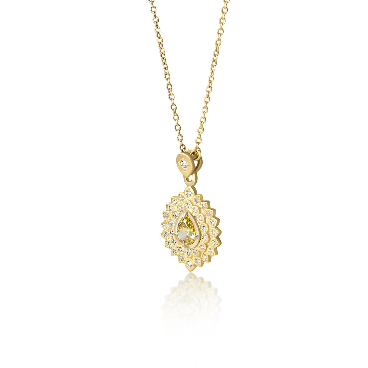 Yellow Diamond Flame Pendant