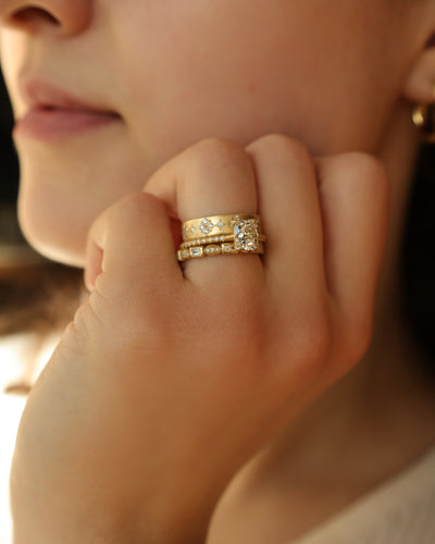 Old Mine Cut Rosebud Ring