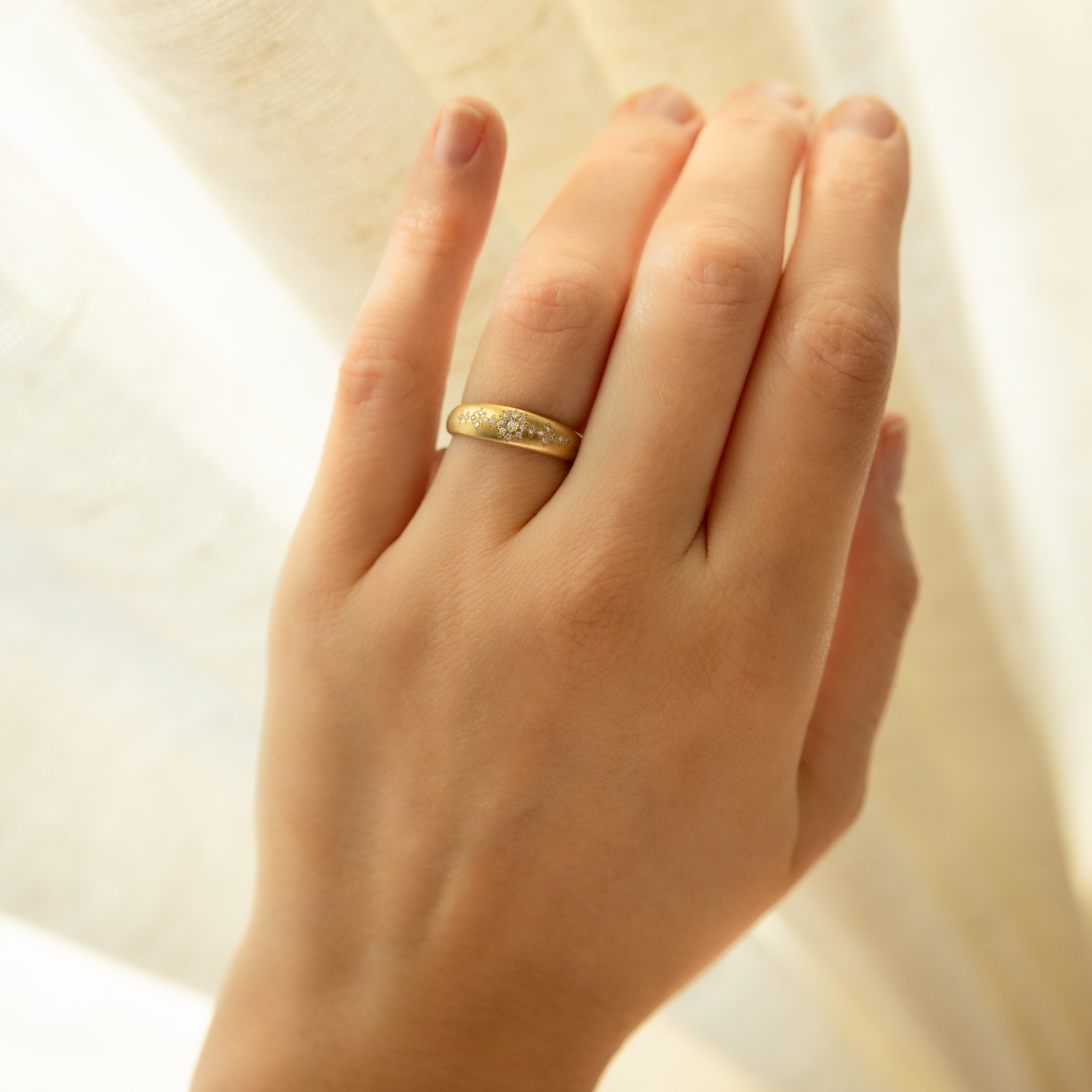 Tapered Shimmer Band in Gold