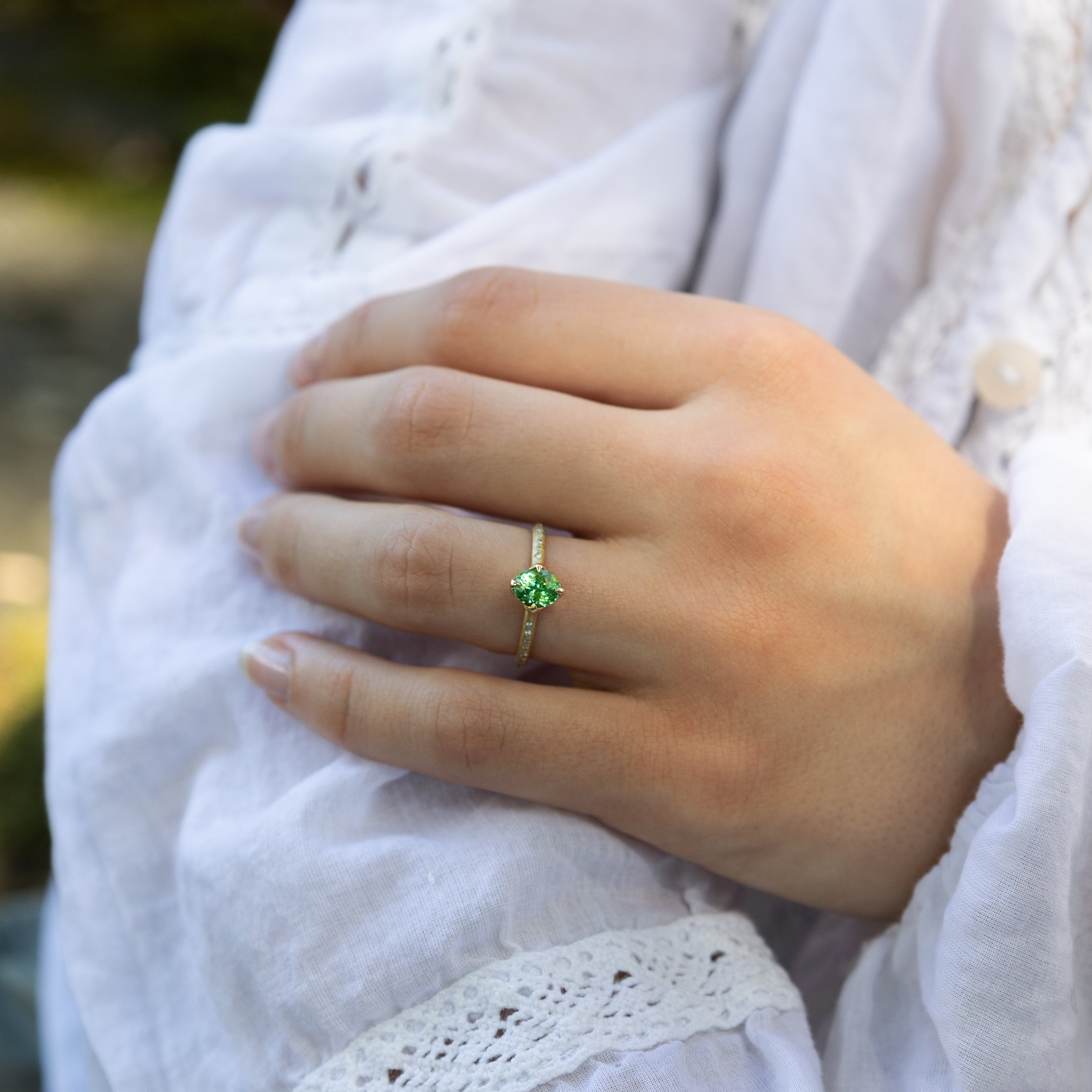 Tsavorite Rosehip Ring