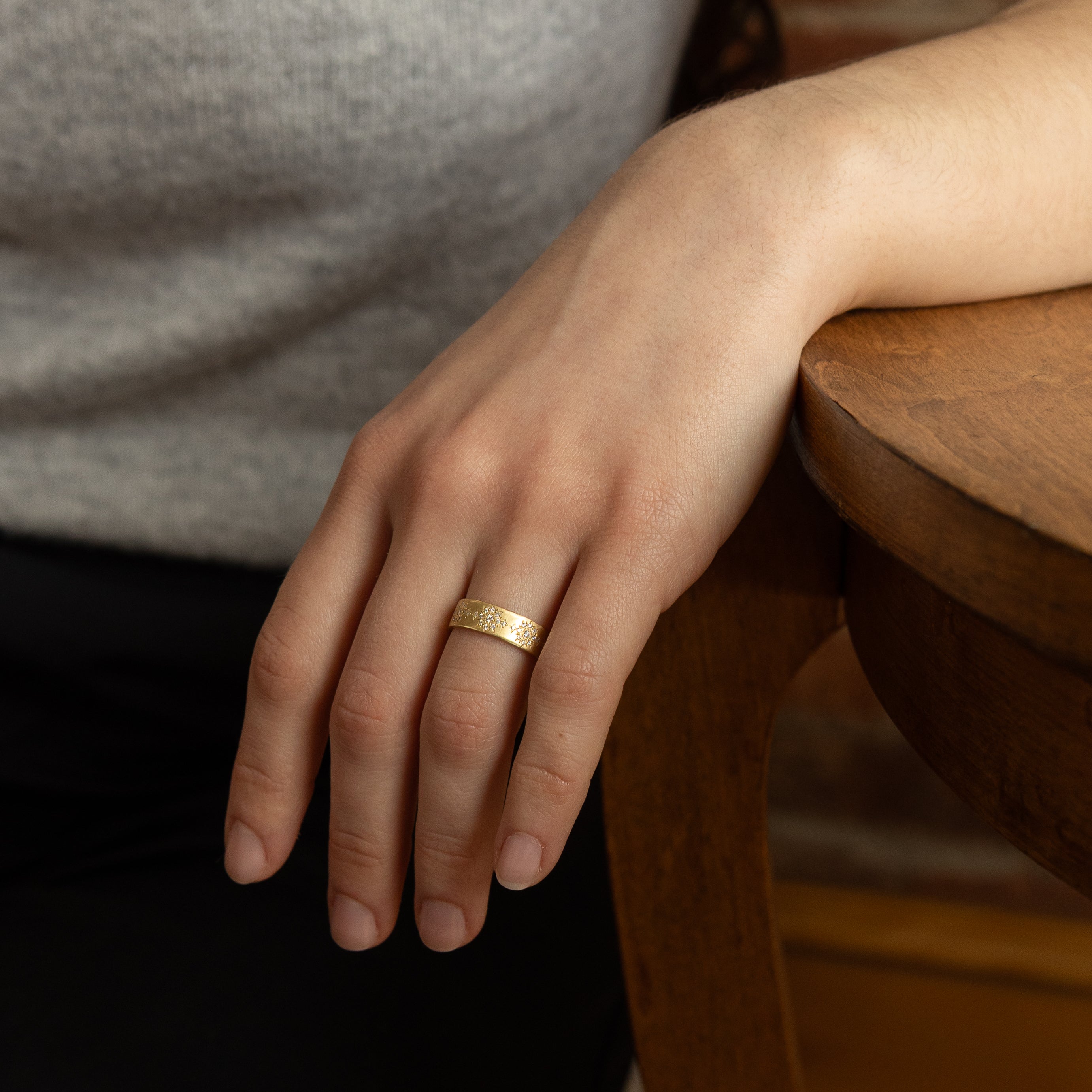 Diamond Shimmer Band in Gold