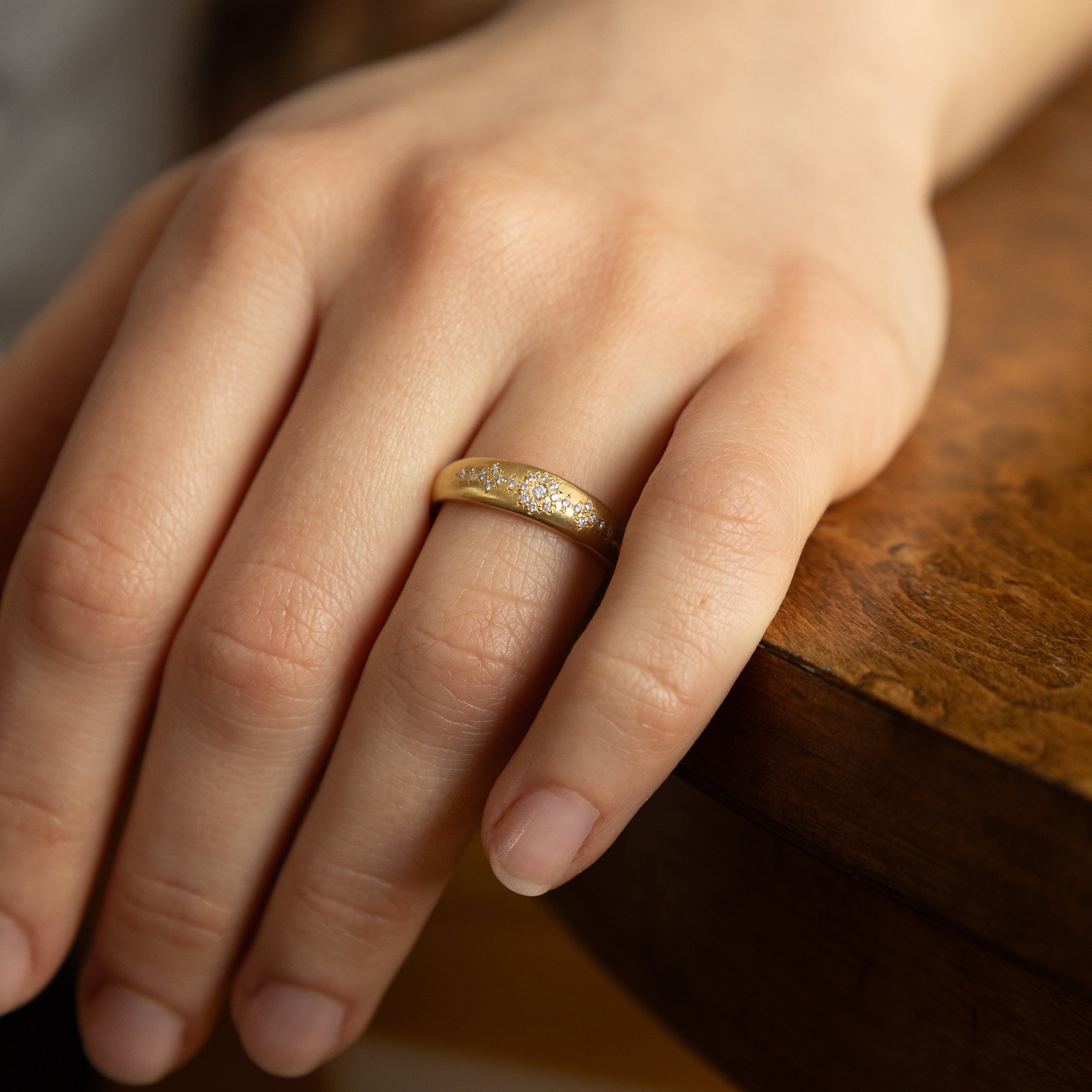 Tapered Shimmer Band in Gold