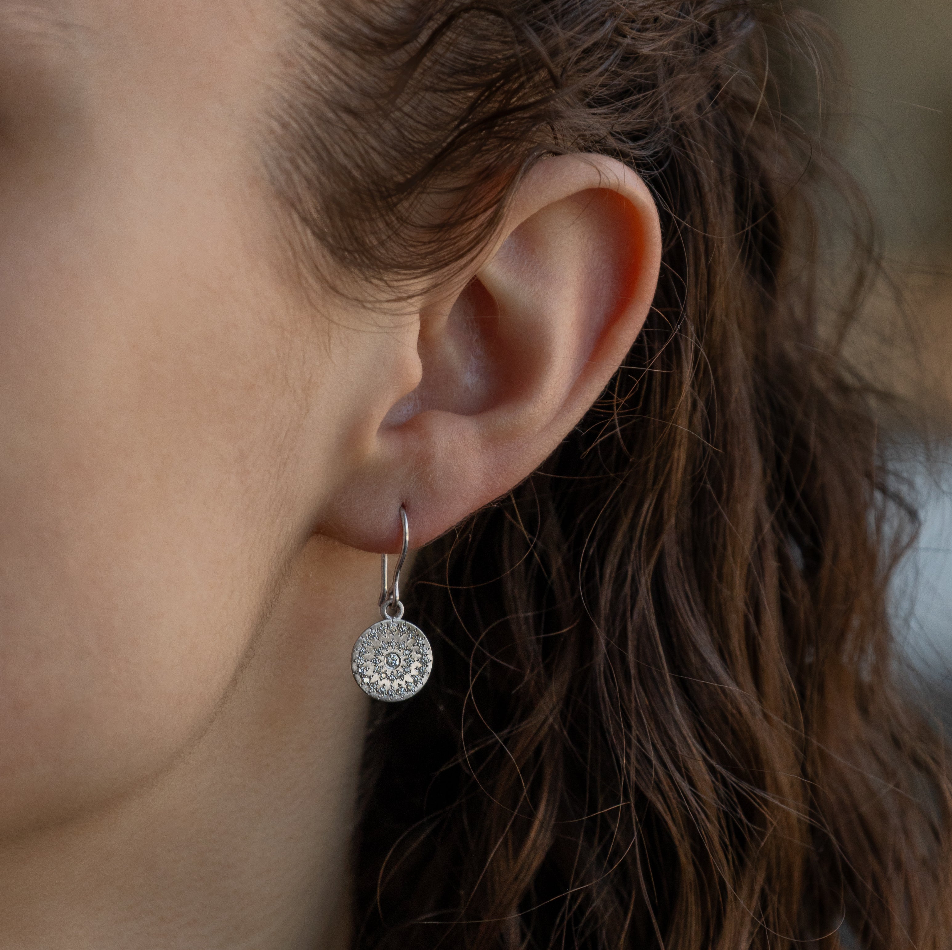 Star Earrings in Platinum