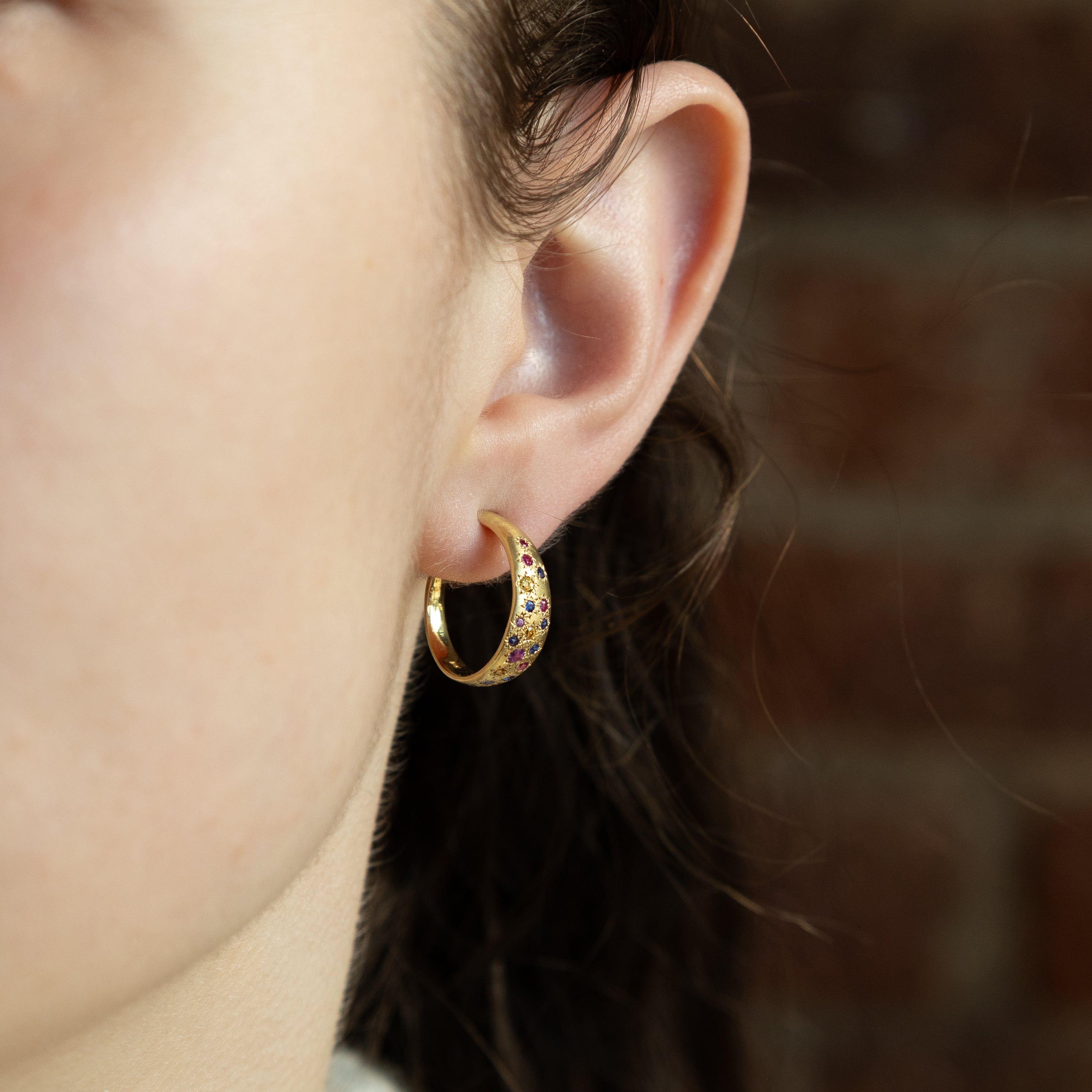 Multi-Sapphire Hoops