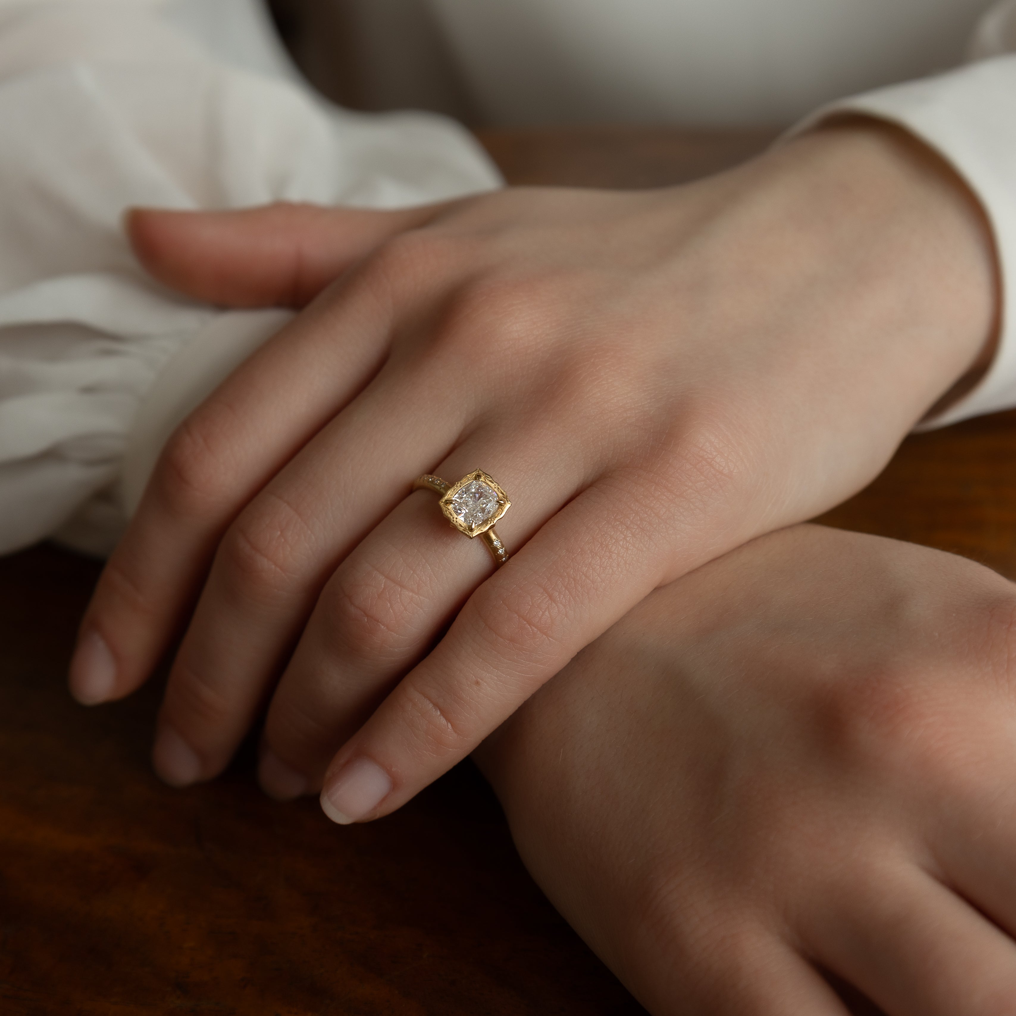 Cushion Lotus Ring - 1.20ct