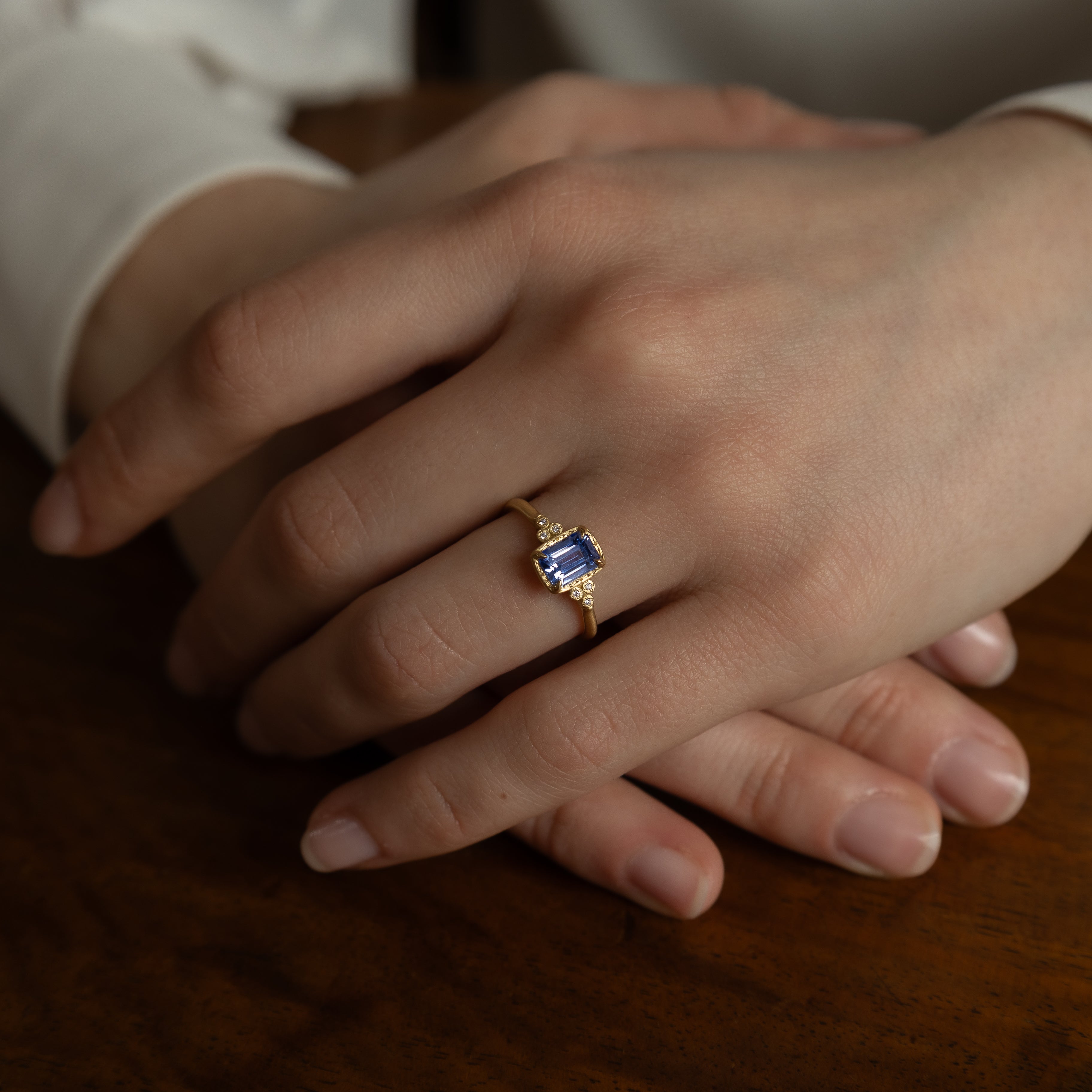 Step Cut Luna Sapphire Ring - 1.20ct