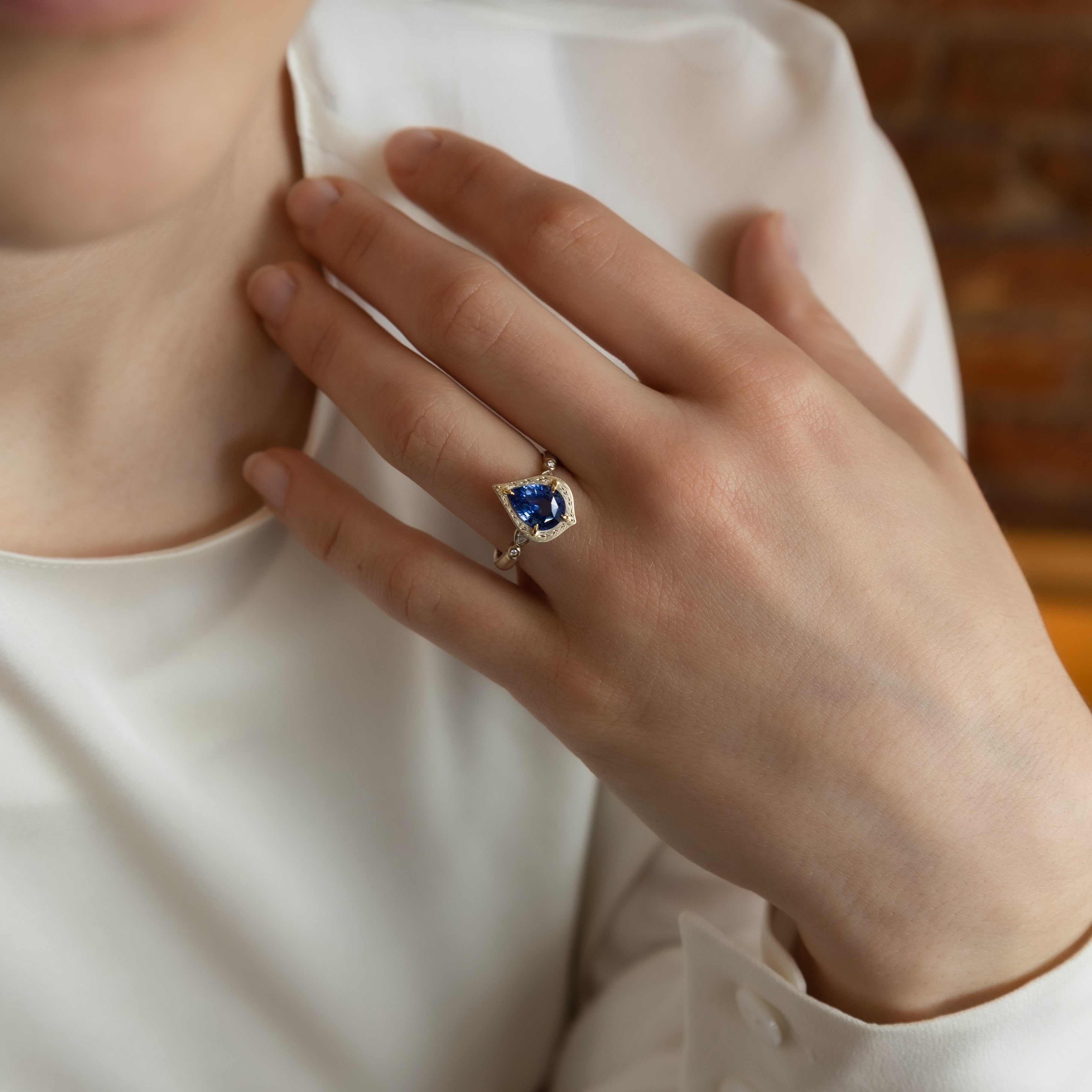 Pear Sapphire Ring - 2.04ct