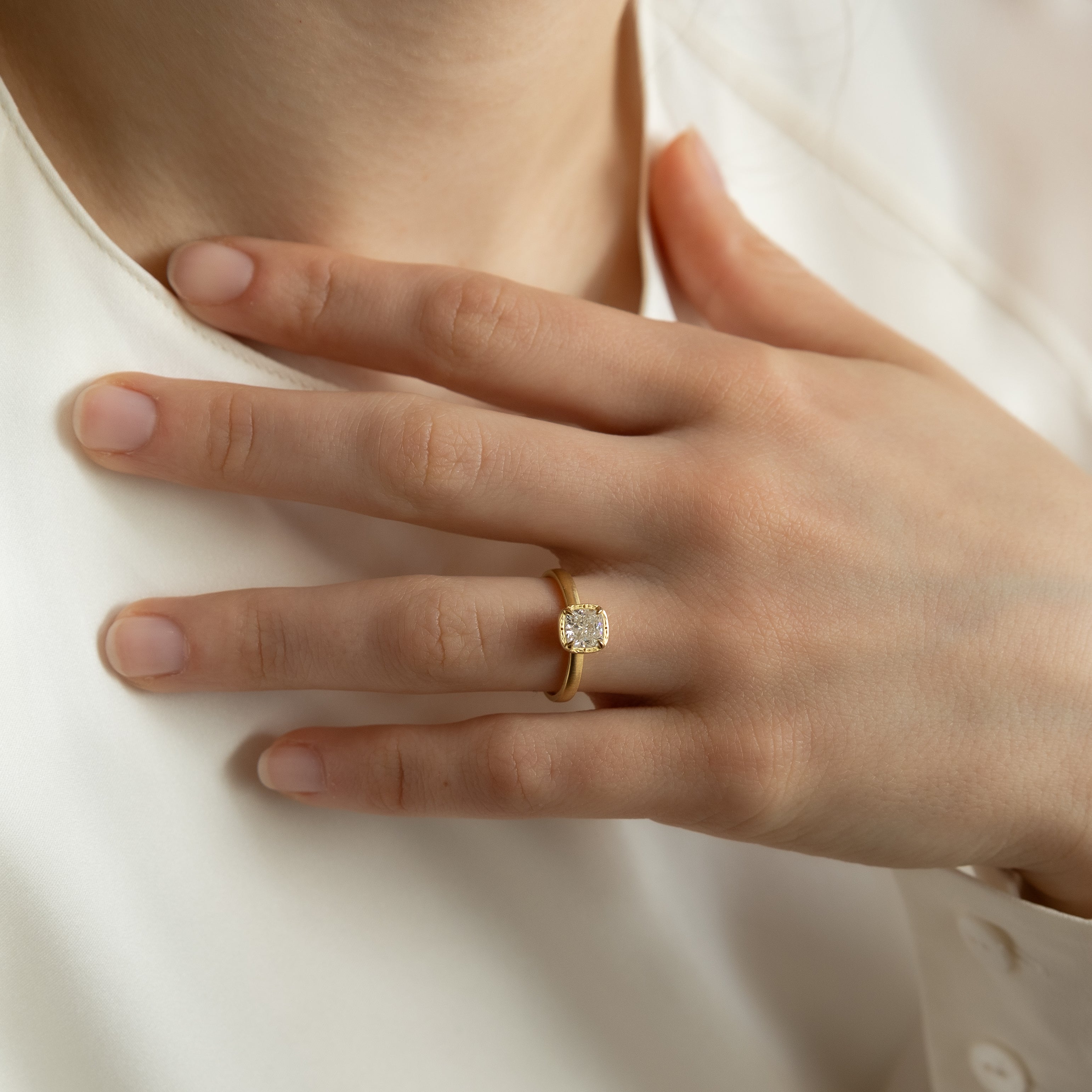 Cushion Diamond Stackable Ring - 1.02ct