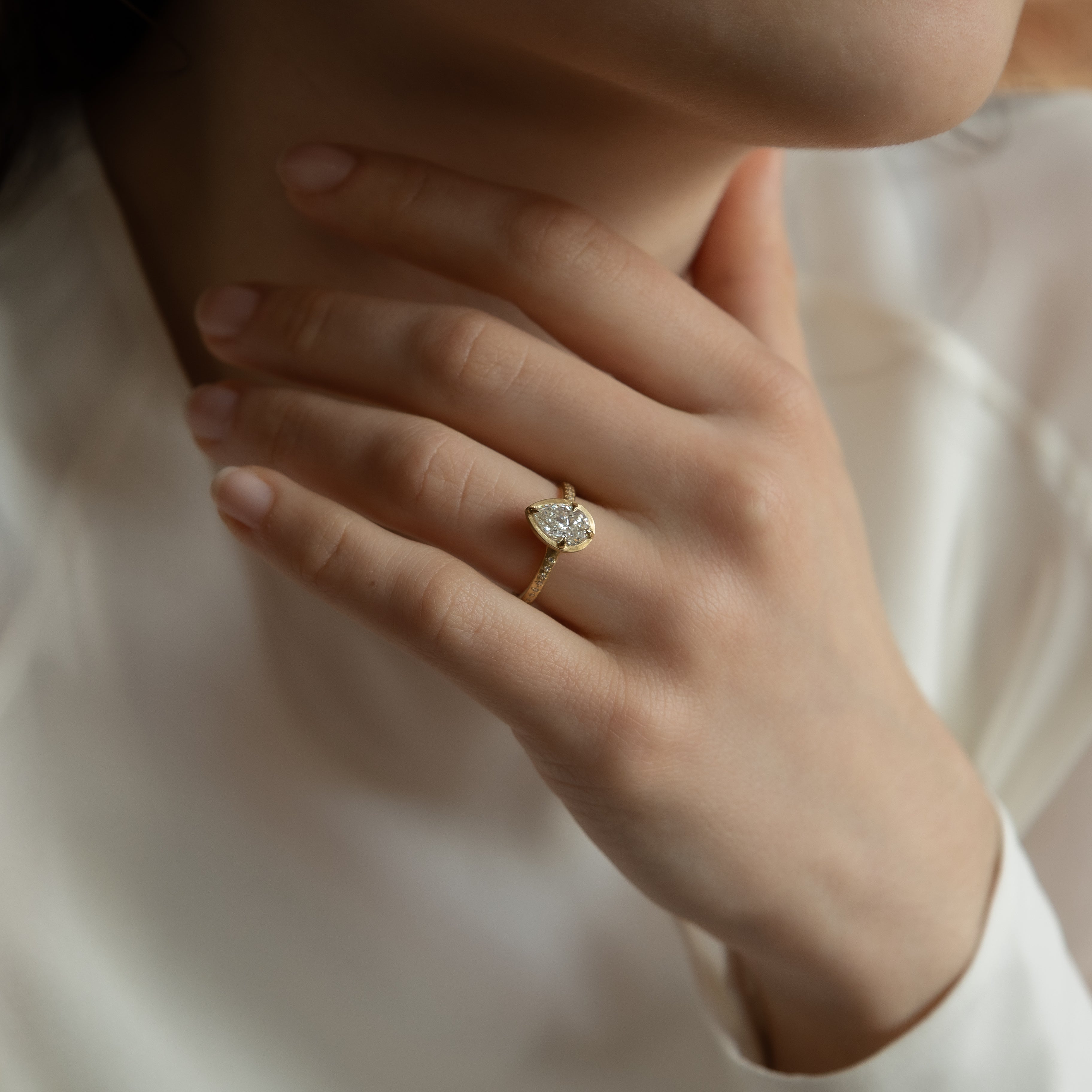 Pear Polaris Ring - 1.20ct