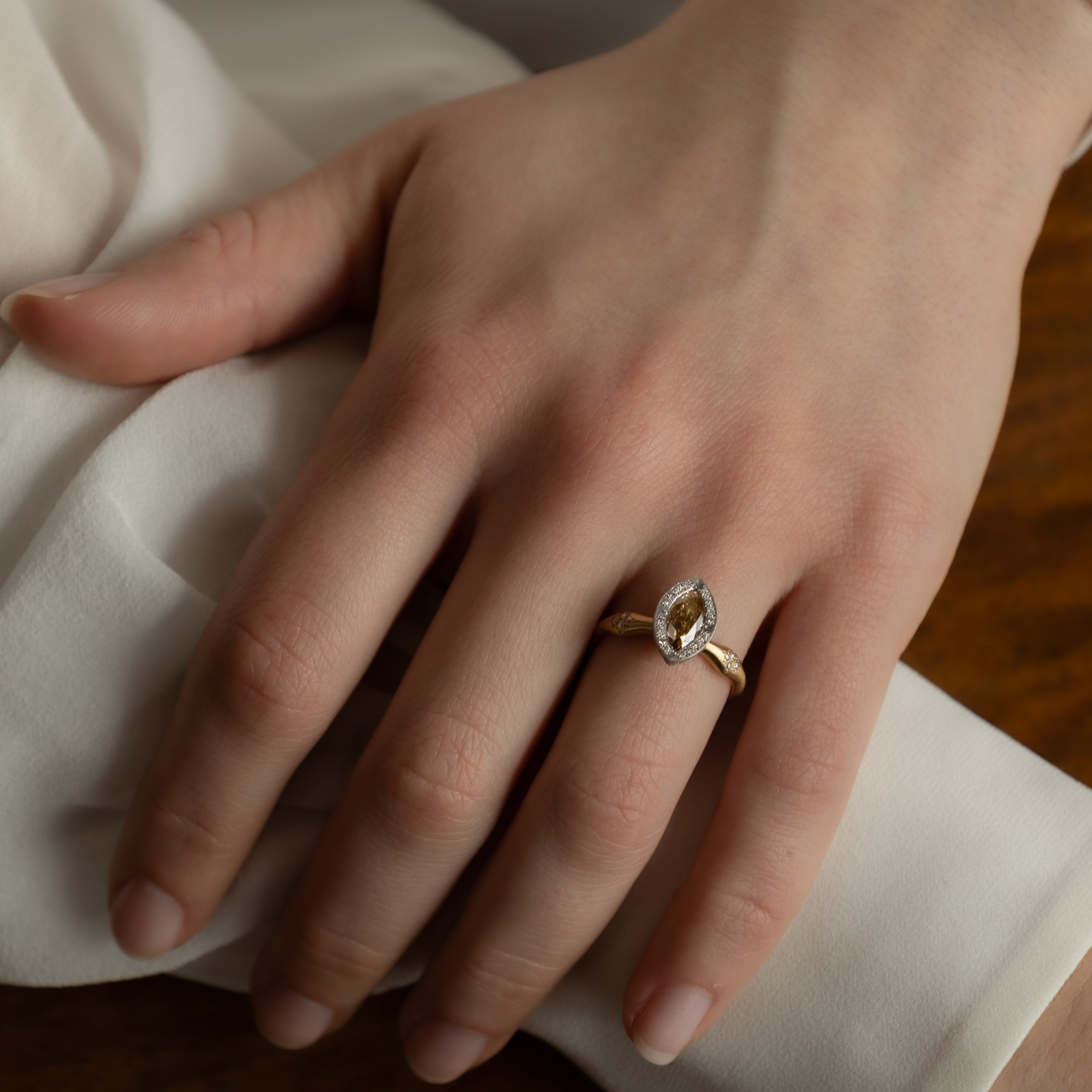 Two-Tone Marquise Ring - .90ct