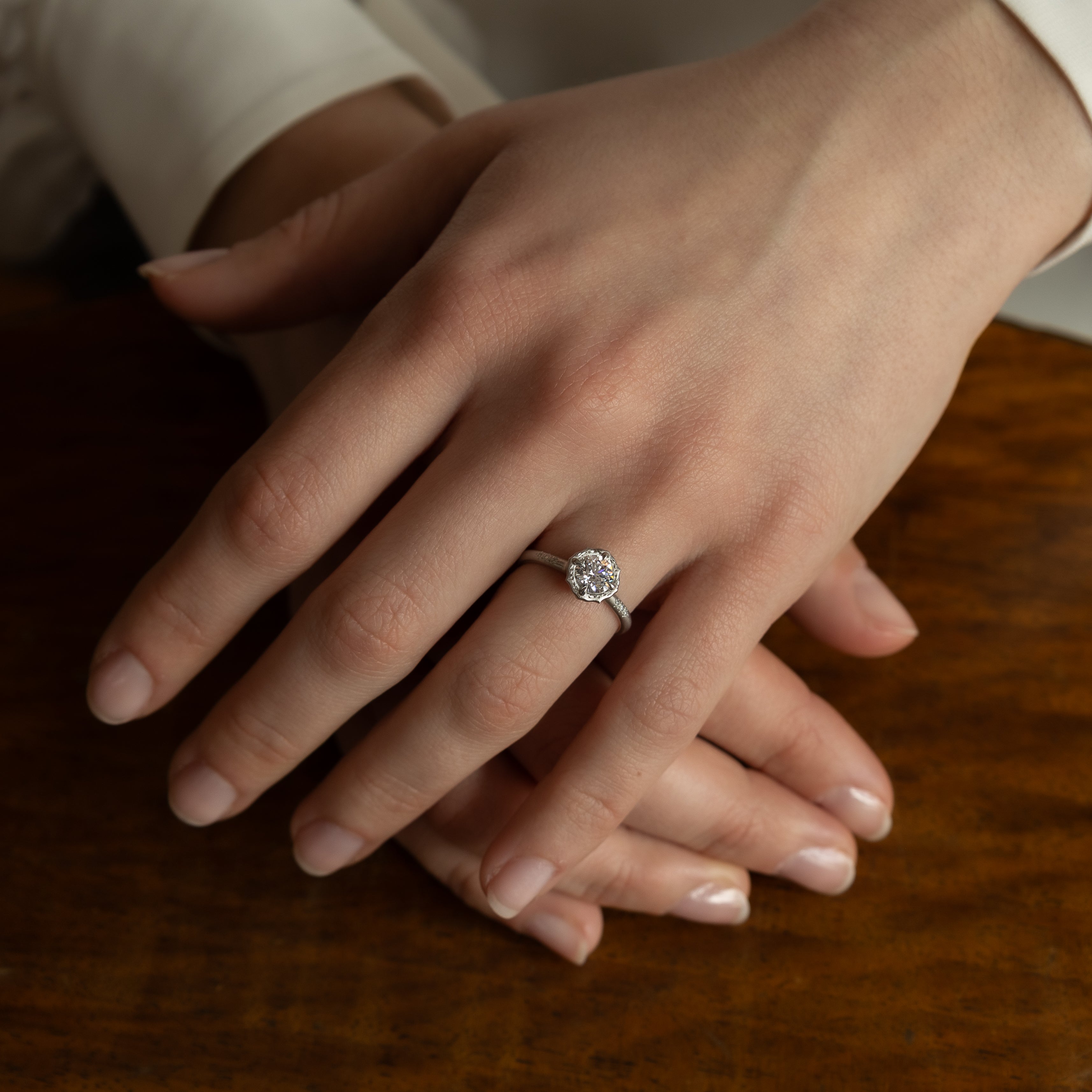 Round Lotus Ring - .74ct