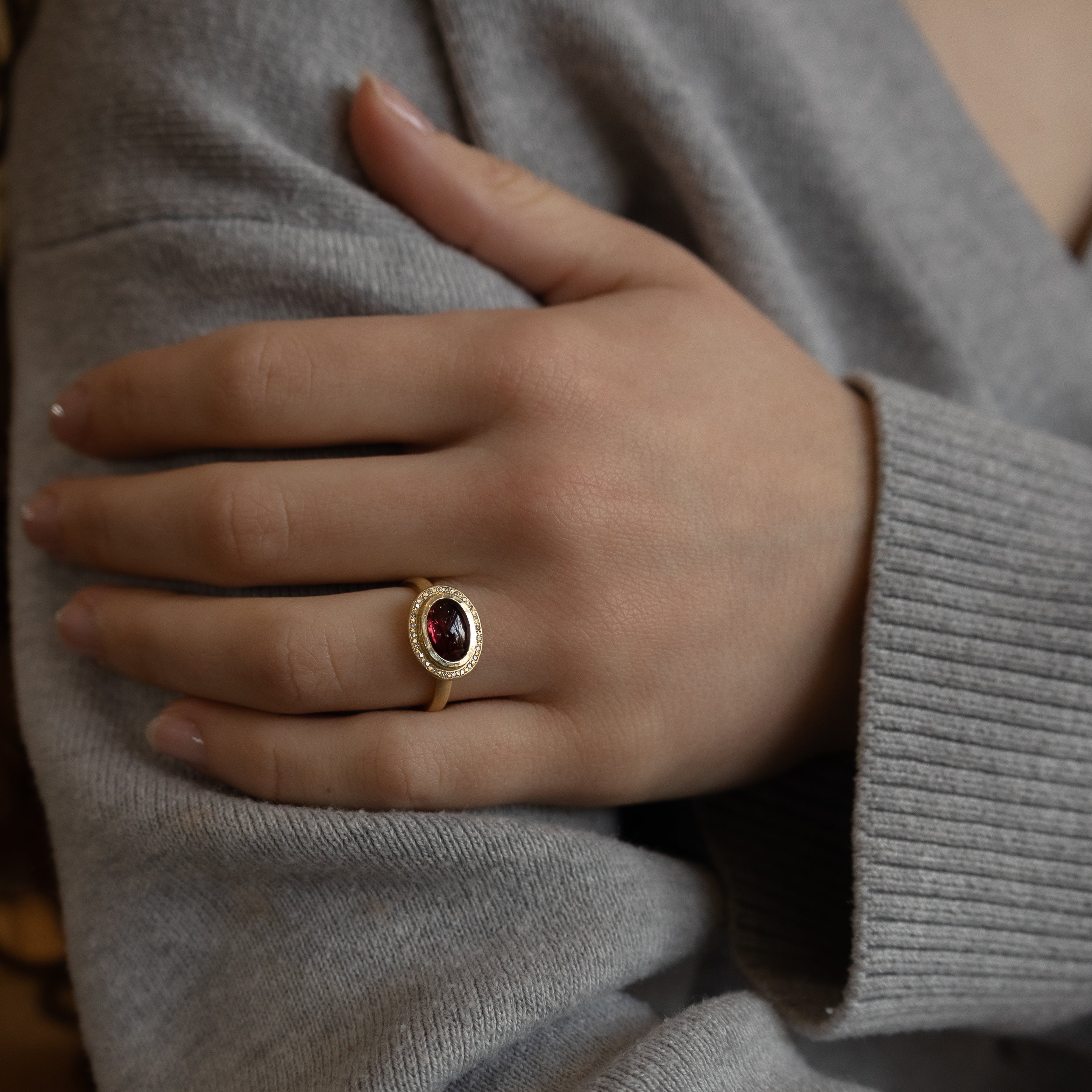 Halo Tourmaline Ring