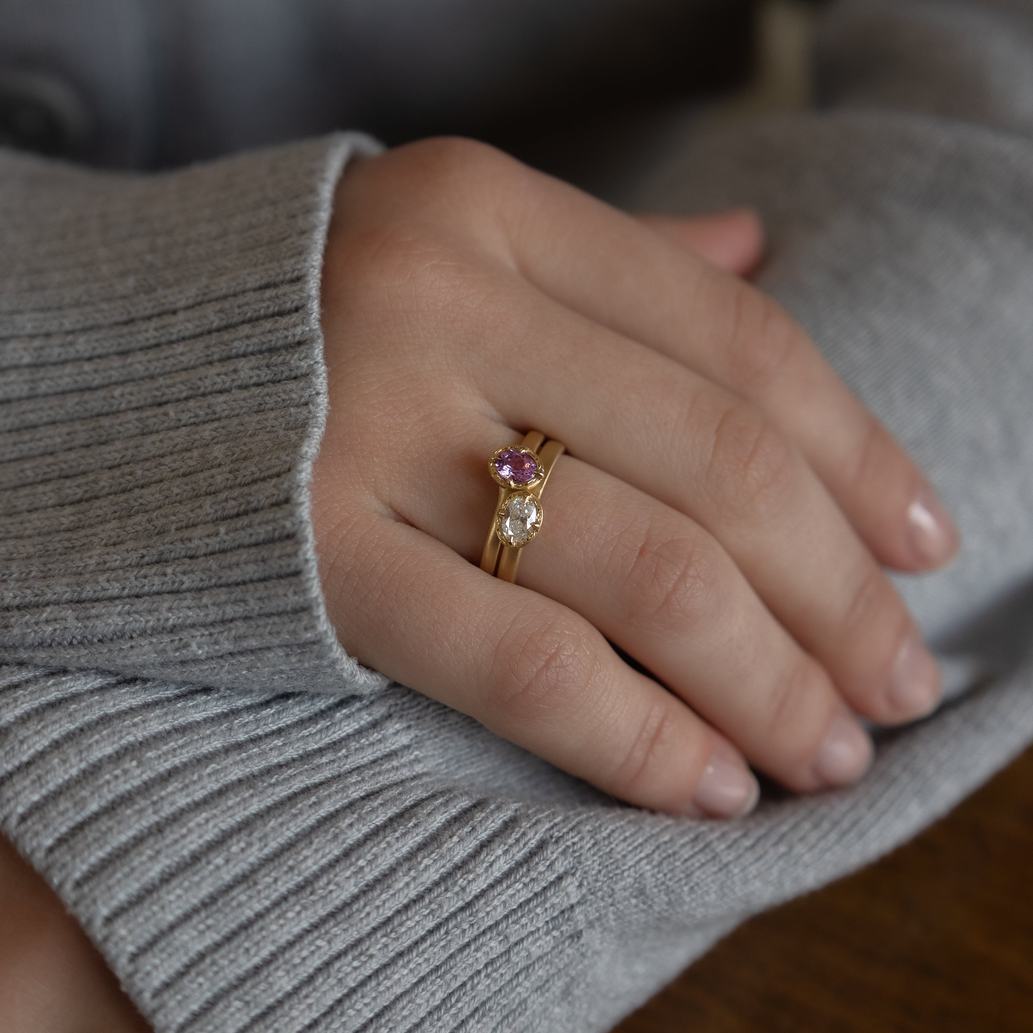 Purple Spinel Stackable Ring