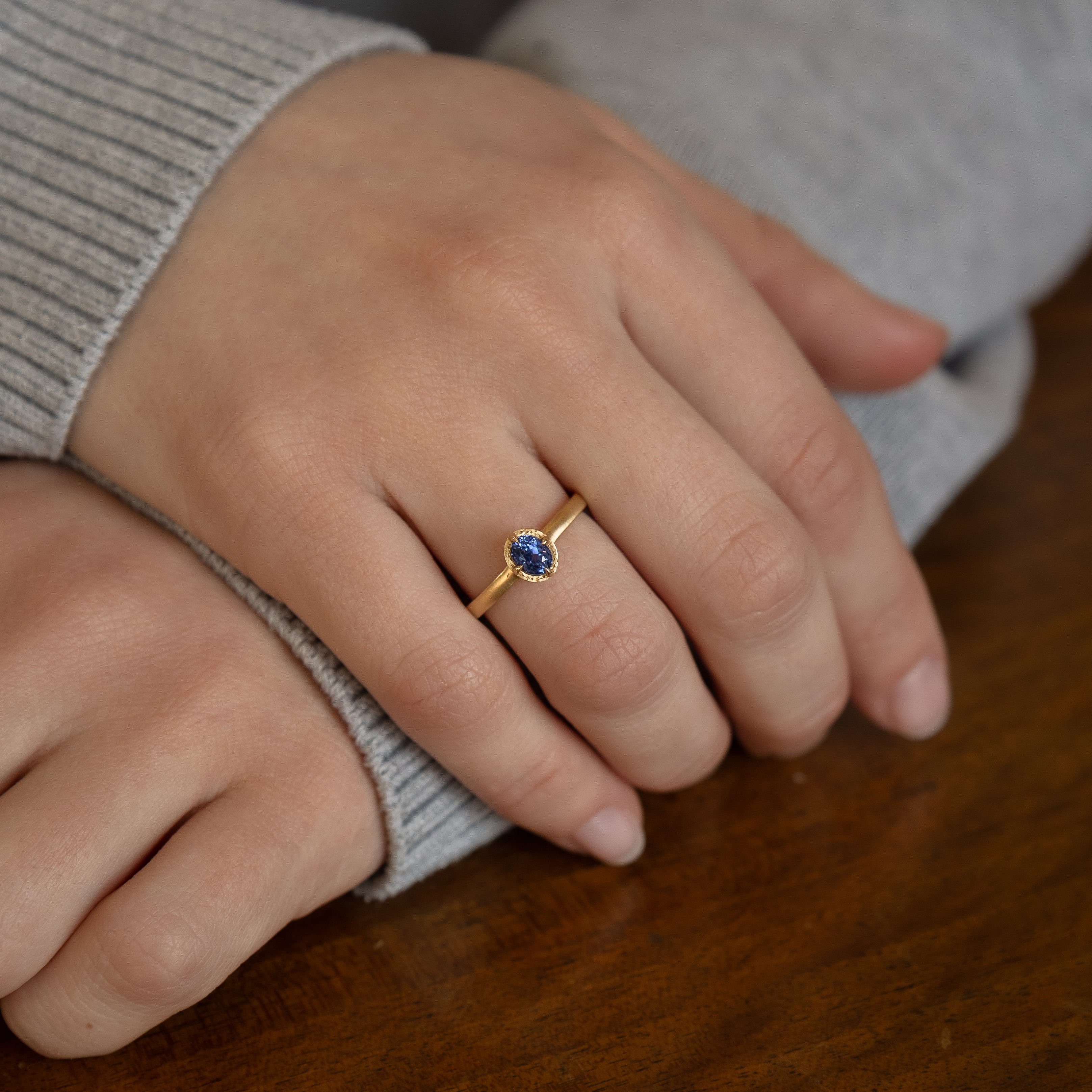 Oval Sapphire Stackable Ring
