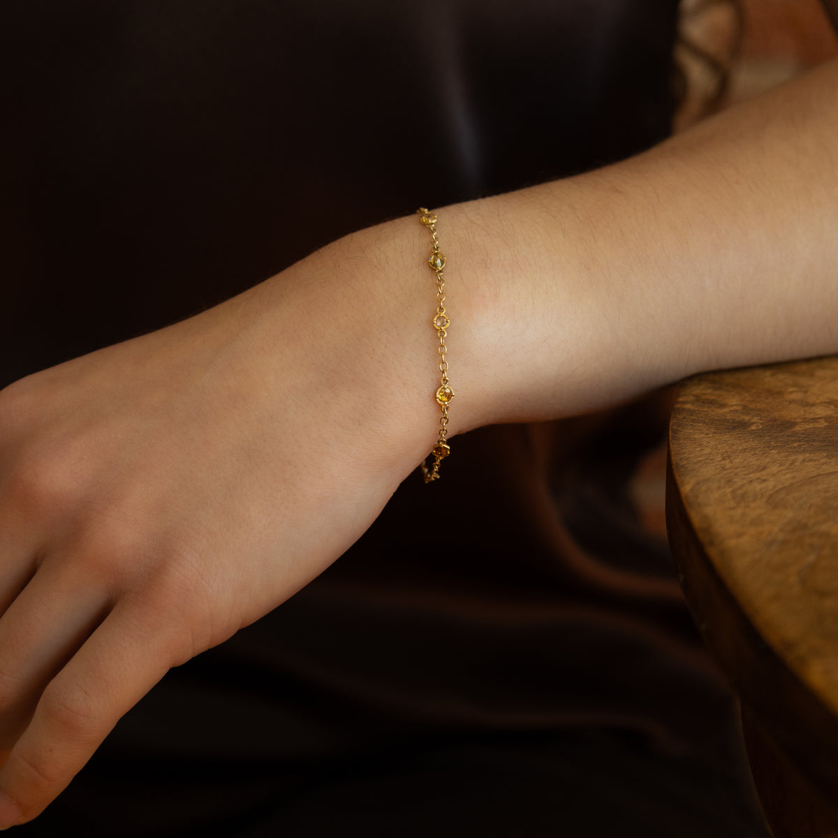 Rose Cut Champagne Diamond Bracelet