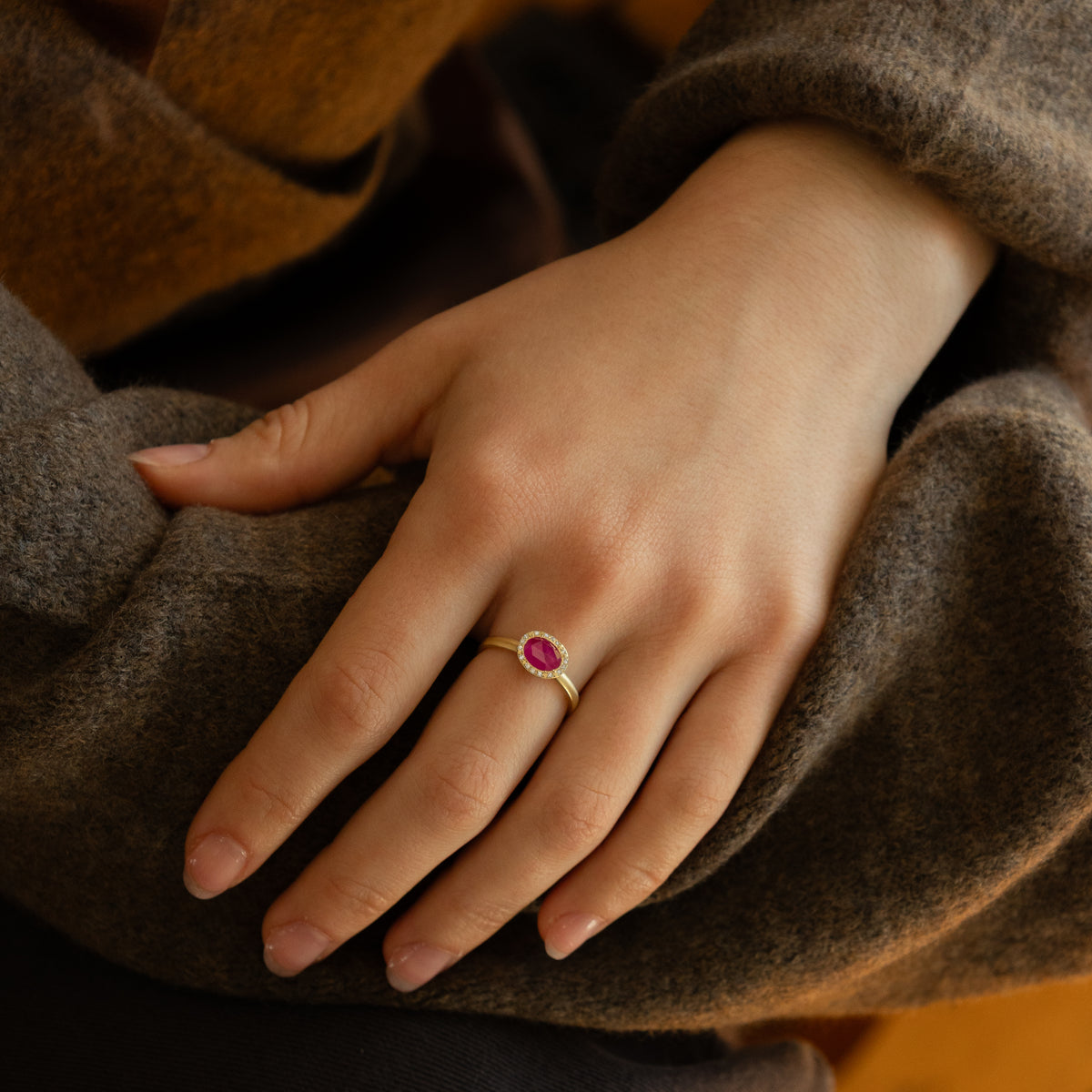 Organic Ruby Slice Ring