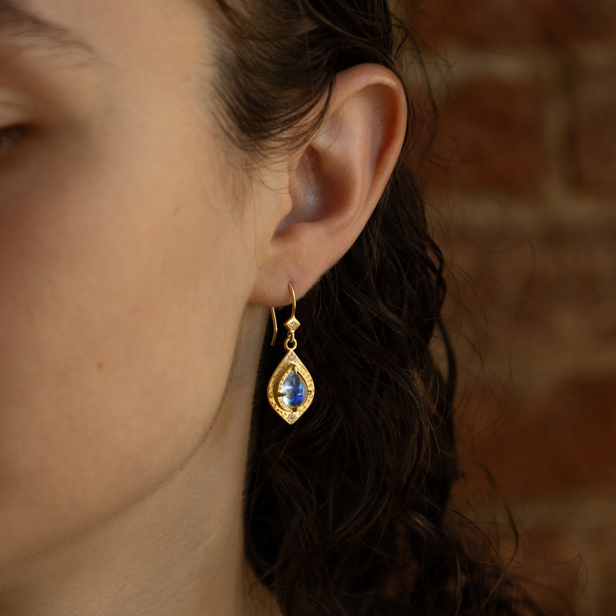 Pear Moonstone Earrings