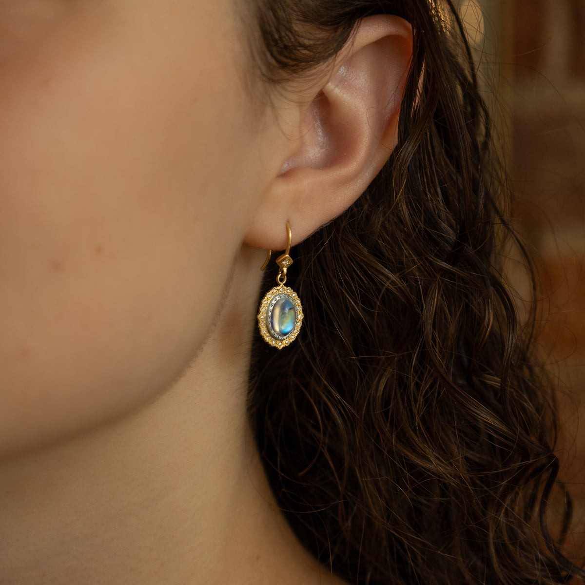 Harmony Oval Moonstone Earrings