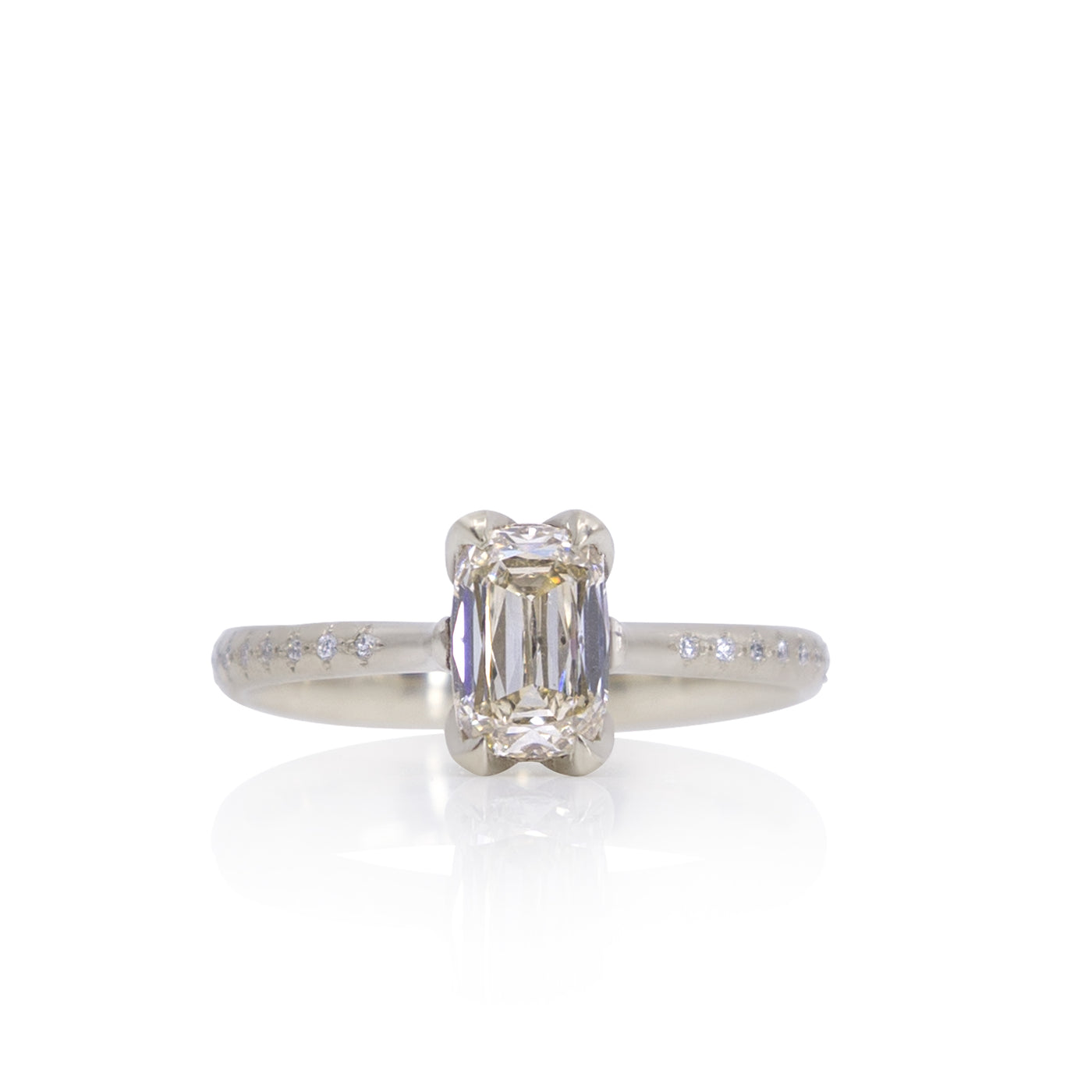 Rosebud Cushion Prong Succession Ring