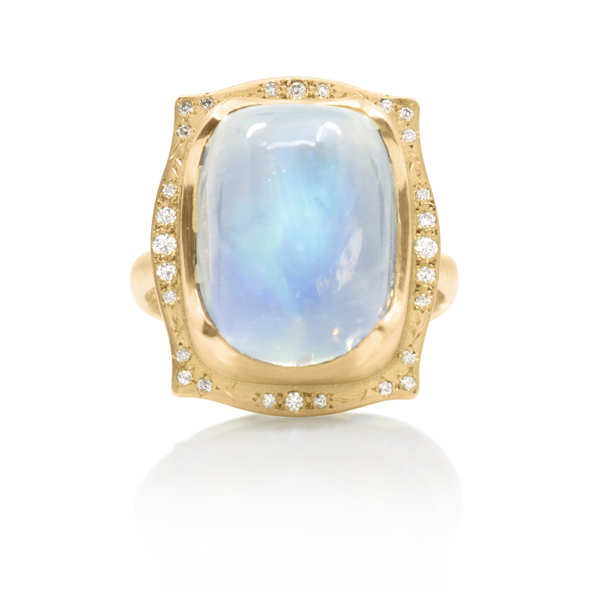Wavy Cushion Moonstone Ring