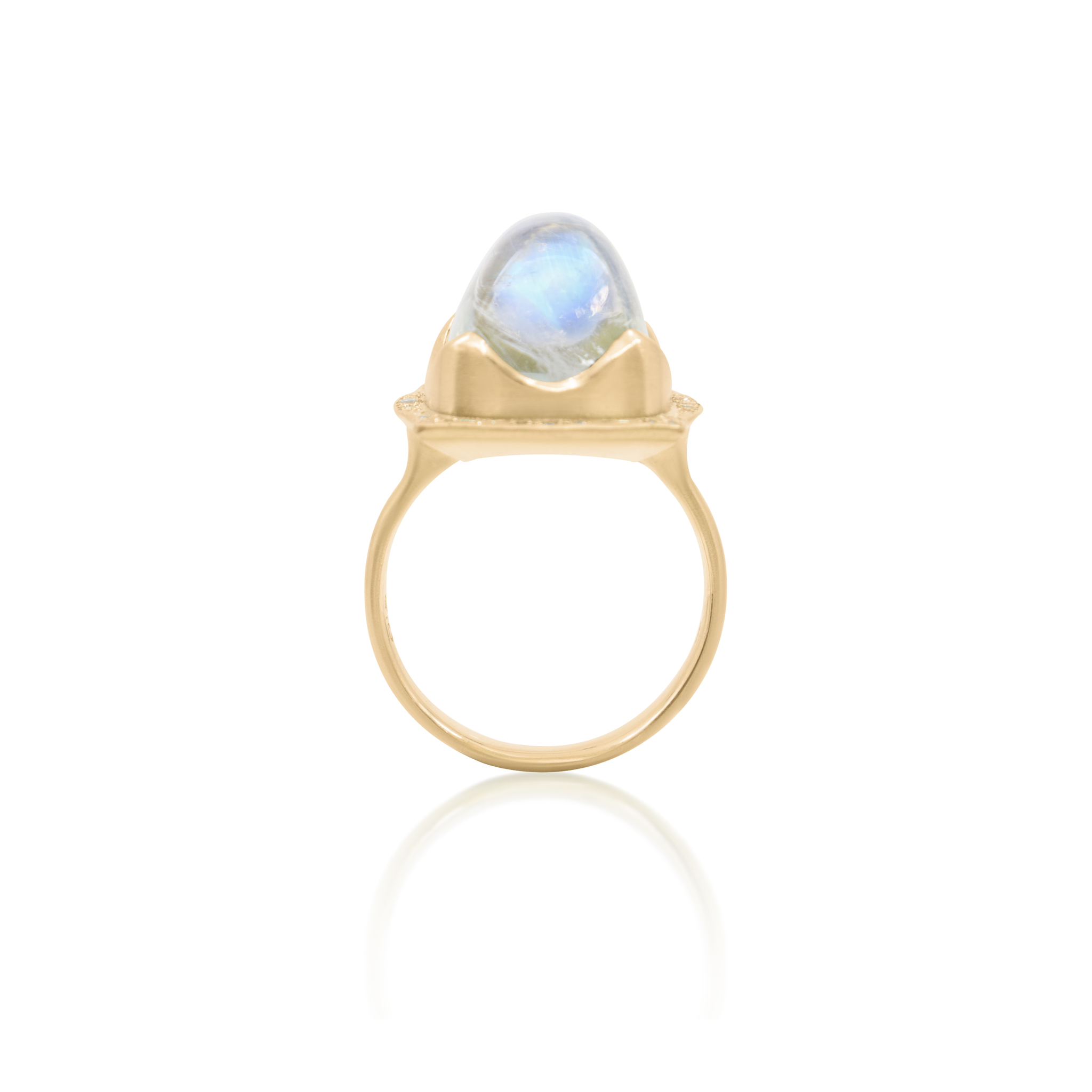 Wavy Cushion Moonstone Ring