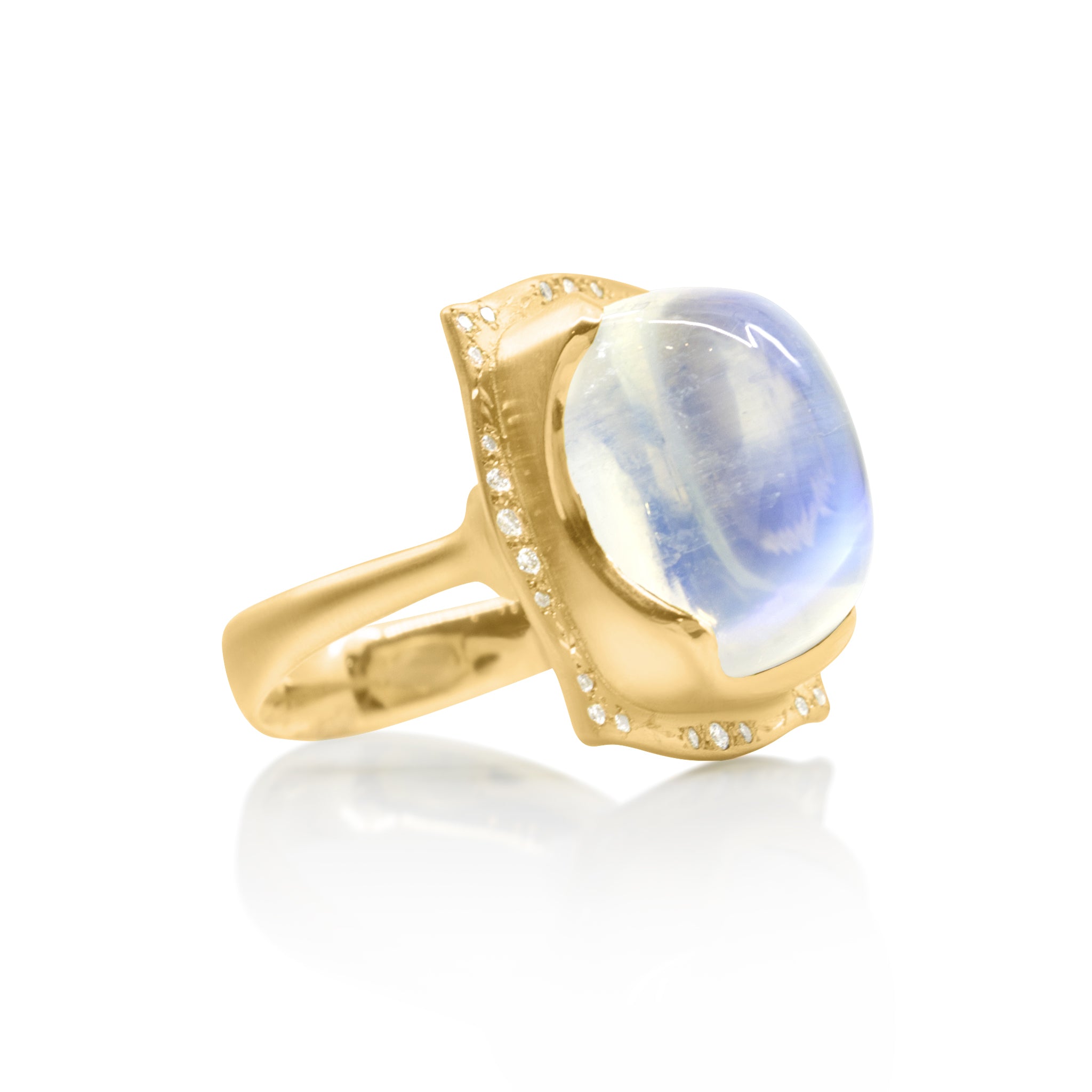 Wavy Cushion Moonstone Ring