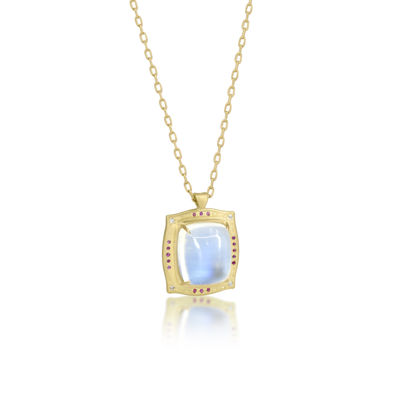Rectangle Moonstone Pendant With Engraving