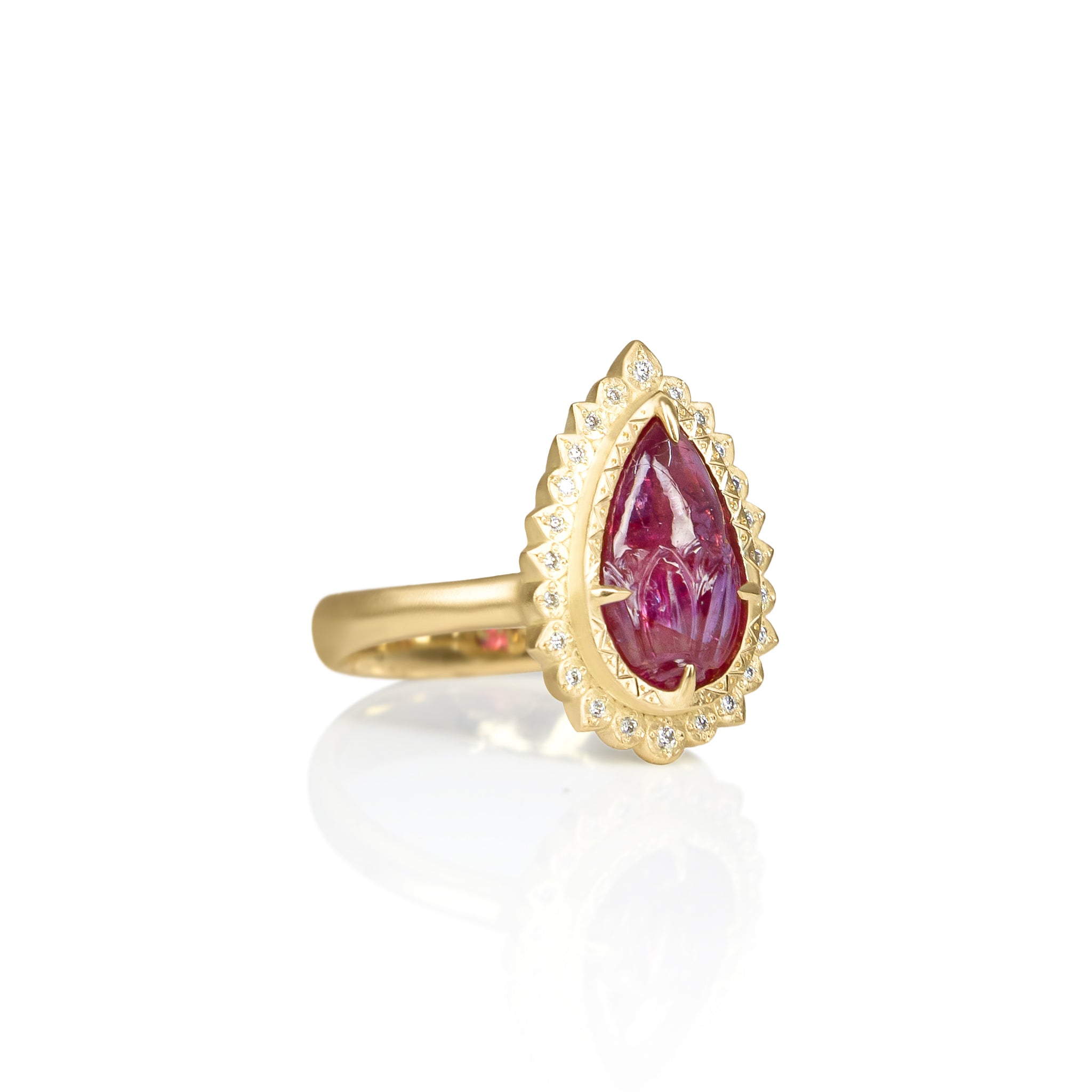Carved Ruby Ring