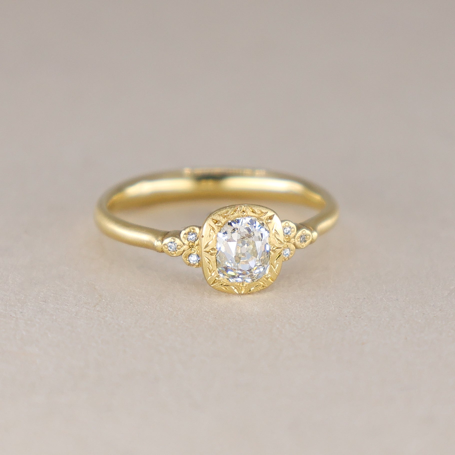 Old Mine Cut Luna Ring