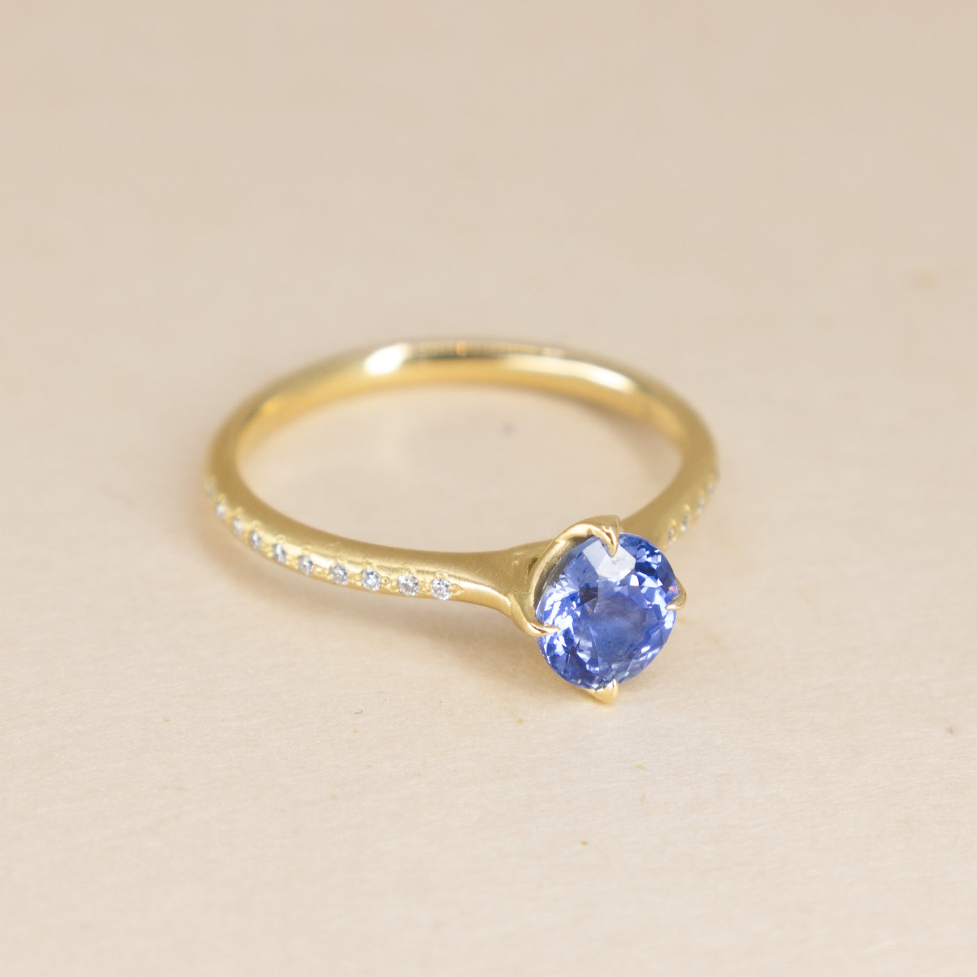 Oval Sapphire Rosehip Ring
