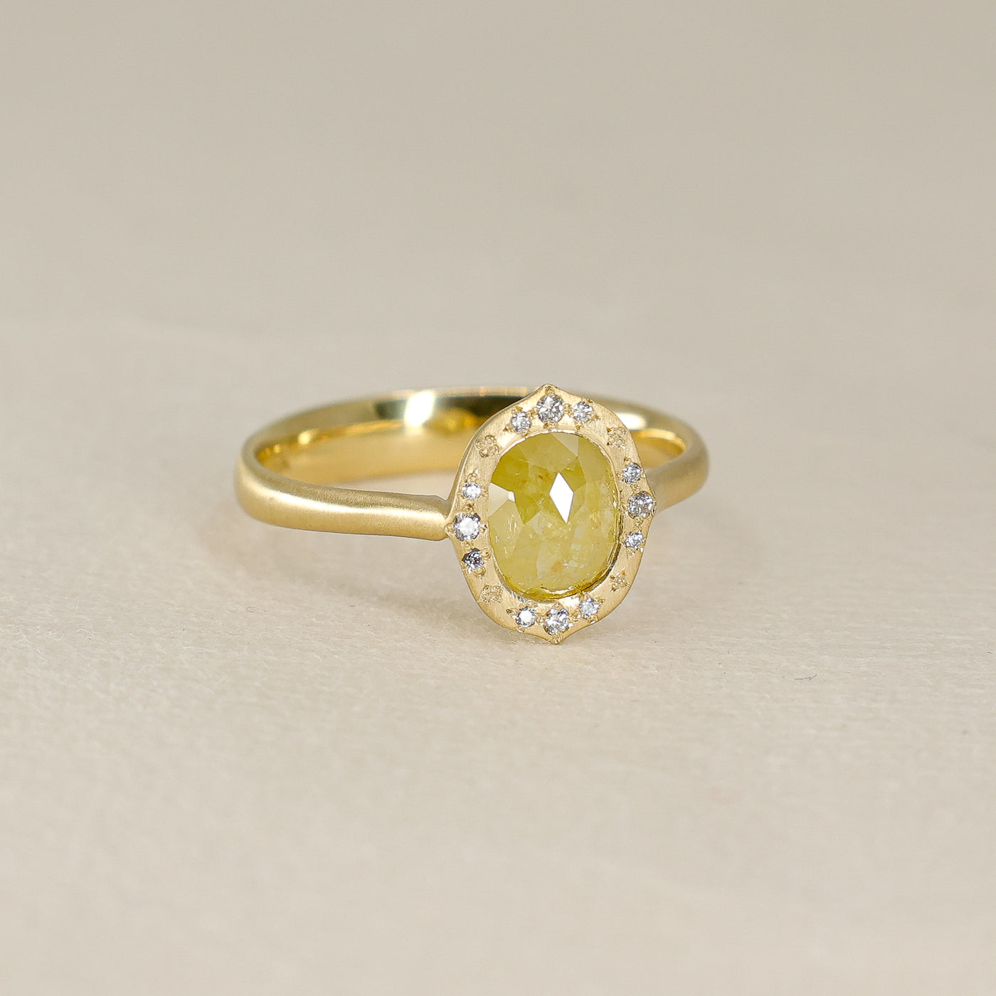 Yellow Diamond Rose Cut Ring
