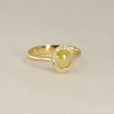 Yellow Diamond Rose Cut Ring