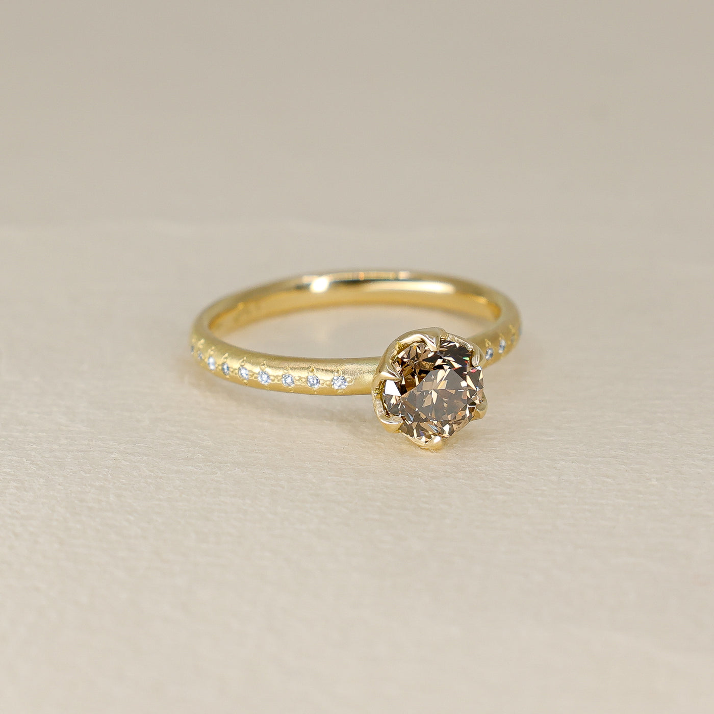 Chocolate Diamond Honeycomb Ring