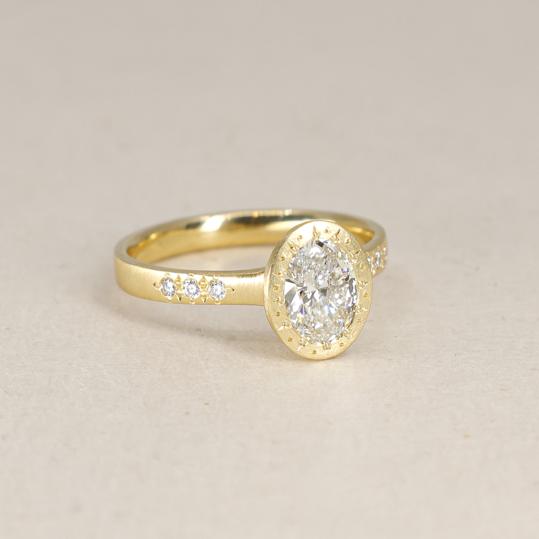 Oval Engraved Bezel Ring