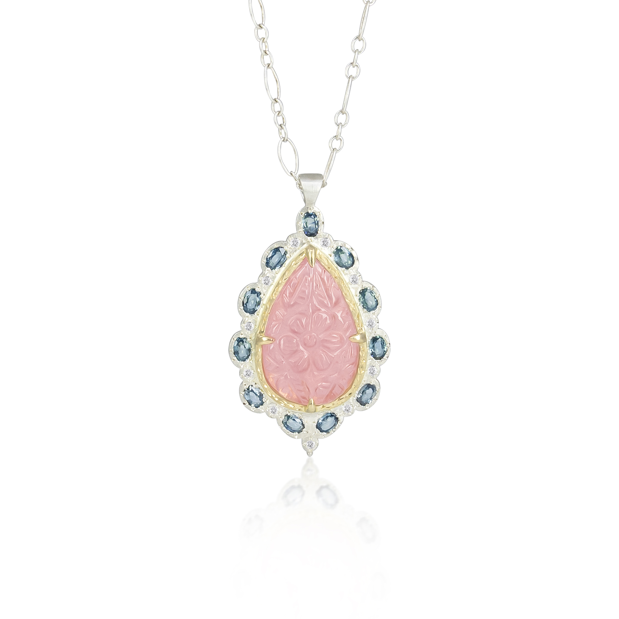 Morganite Flame Pendant