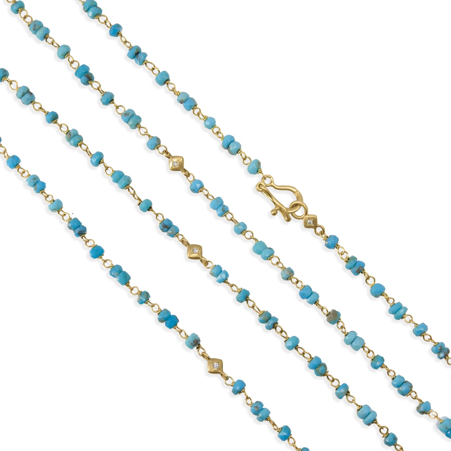 Turquoise Beaded Necklace - 30 Inches