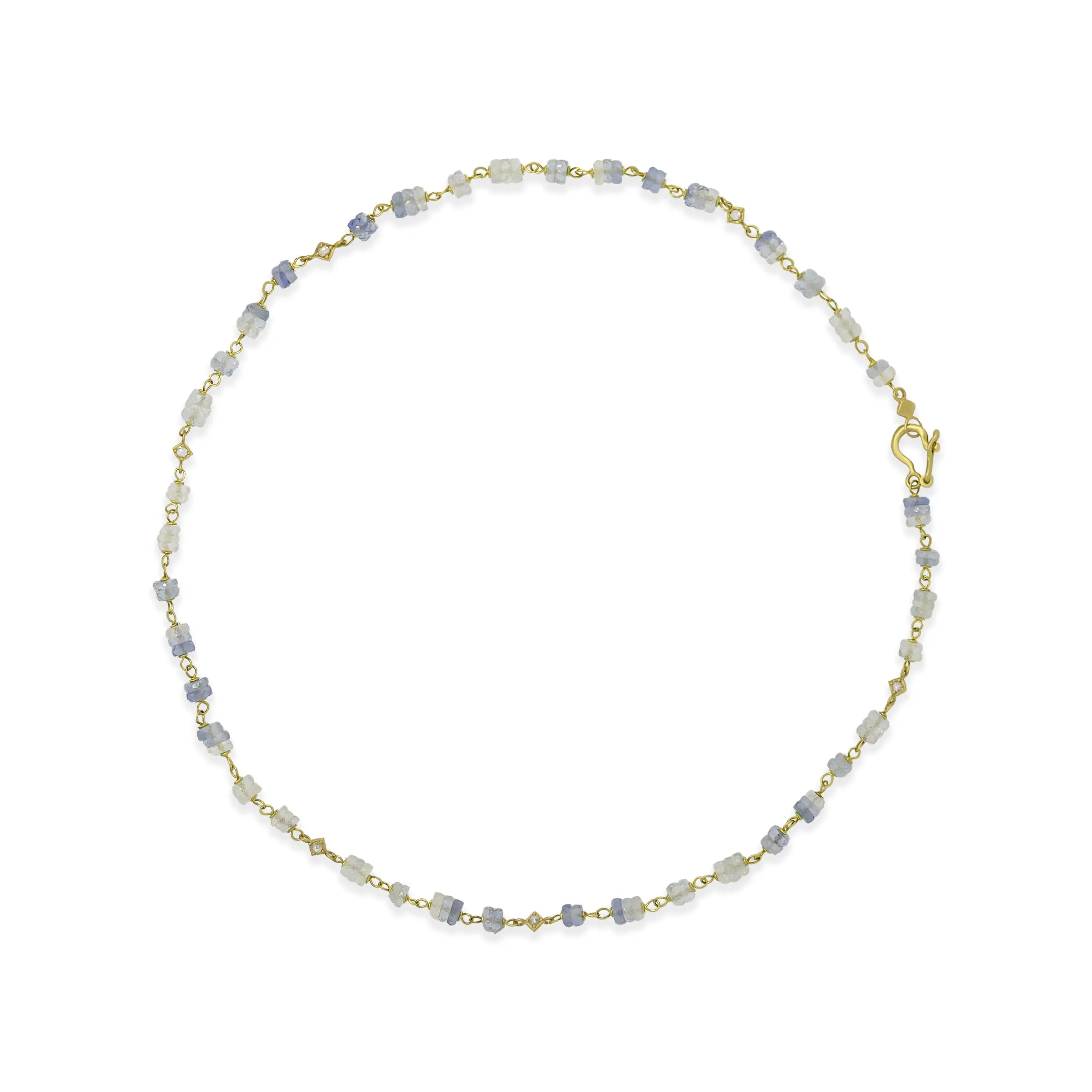 Ombre Sapphire Beaded Necklace - 16 Inches
